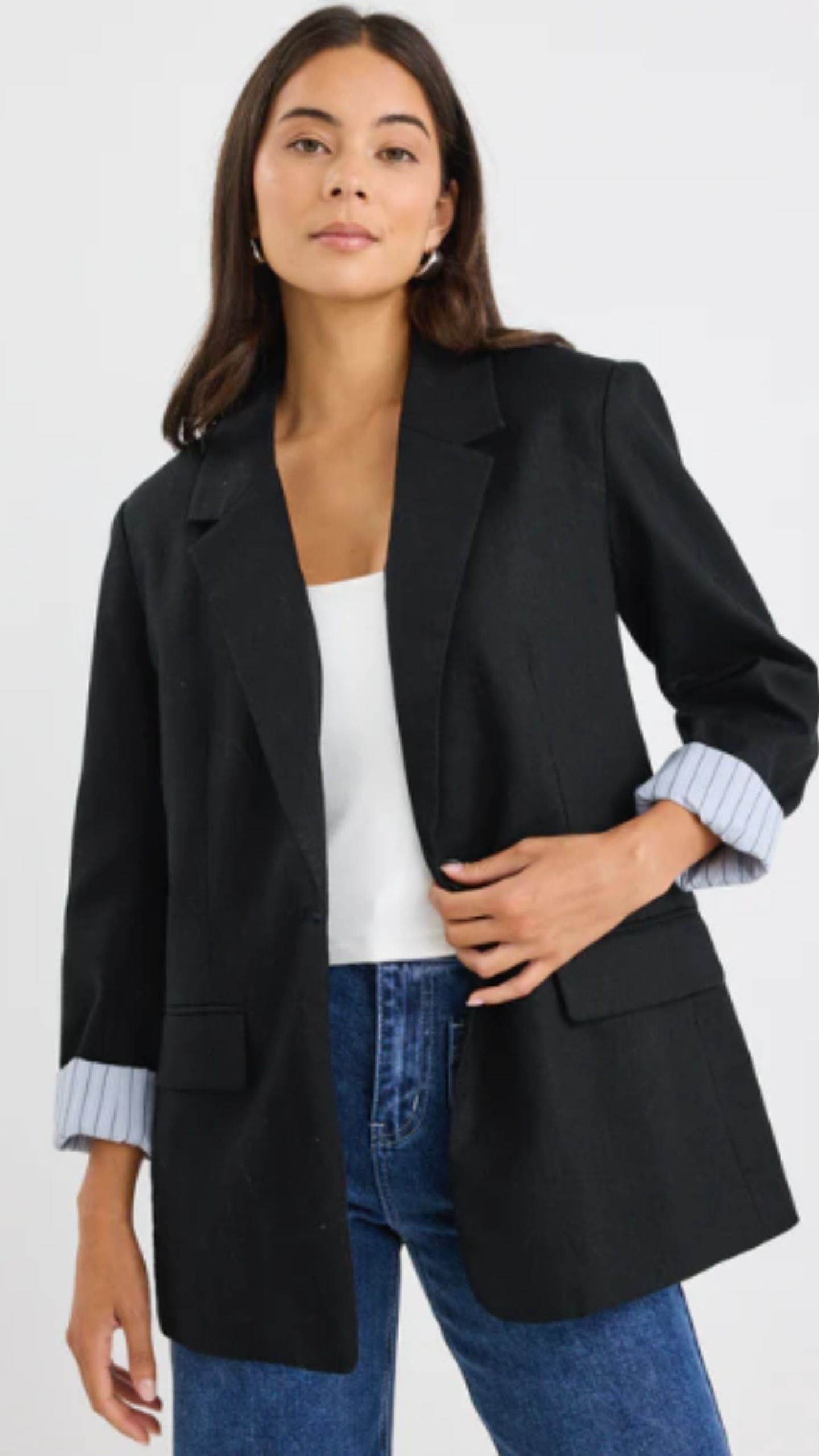 Dock Ramie Rolled Sleeve Blazer