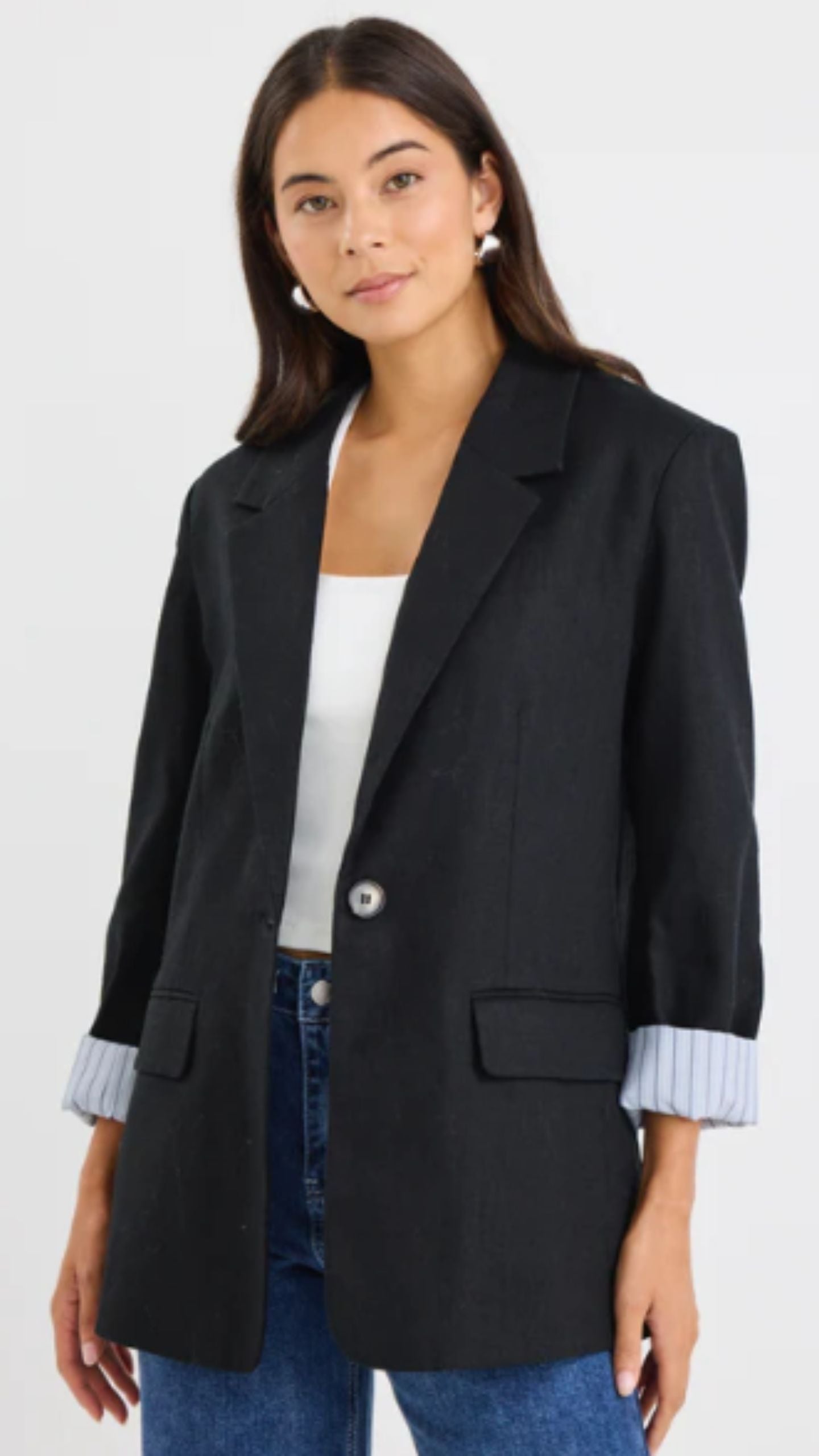 Dock Ramie Rolled Sleeve Blazer