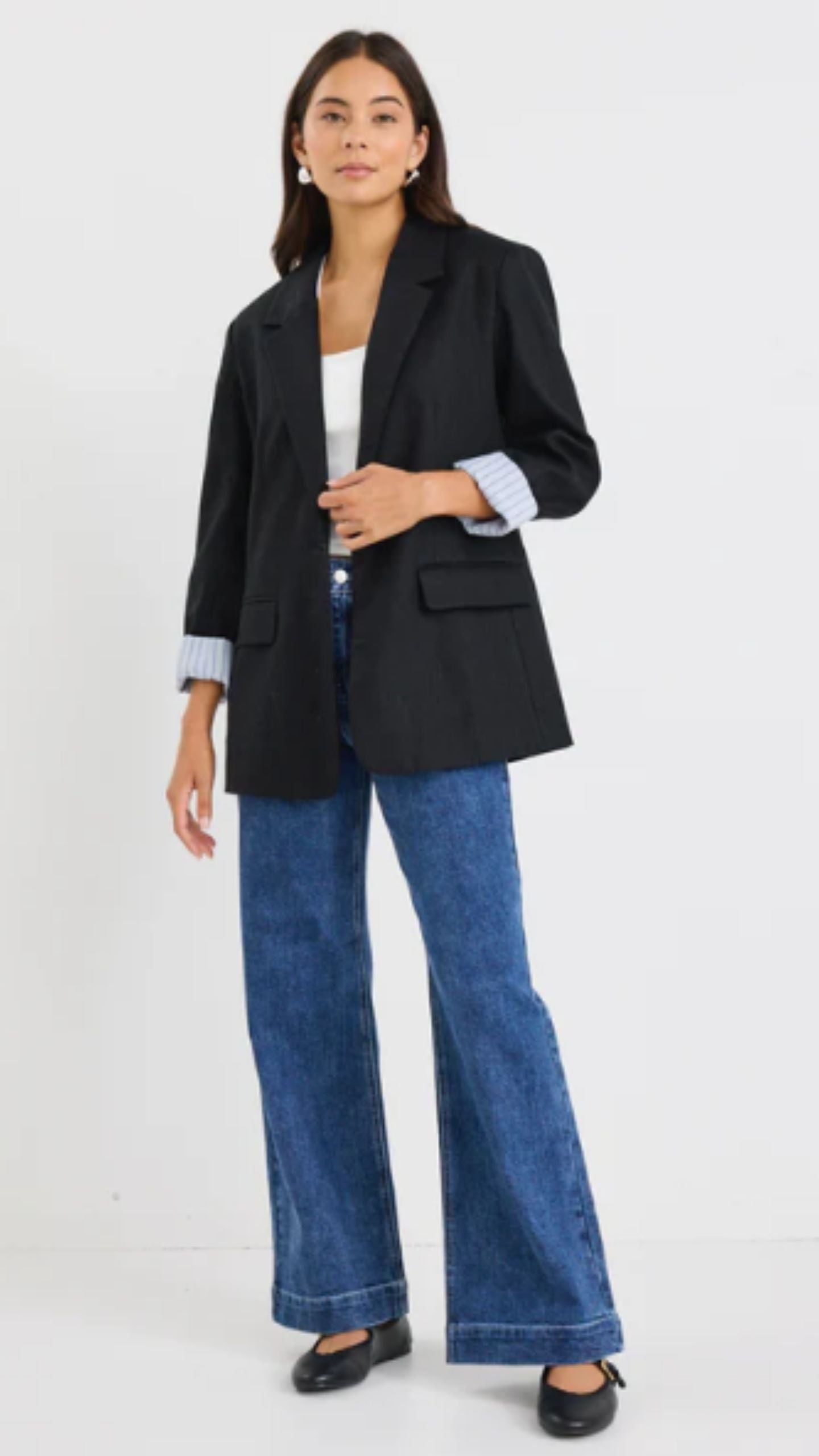 Dock Ramie Rolled Sleeve Blazer