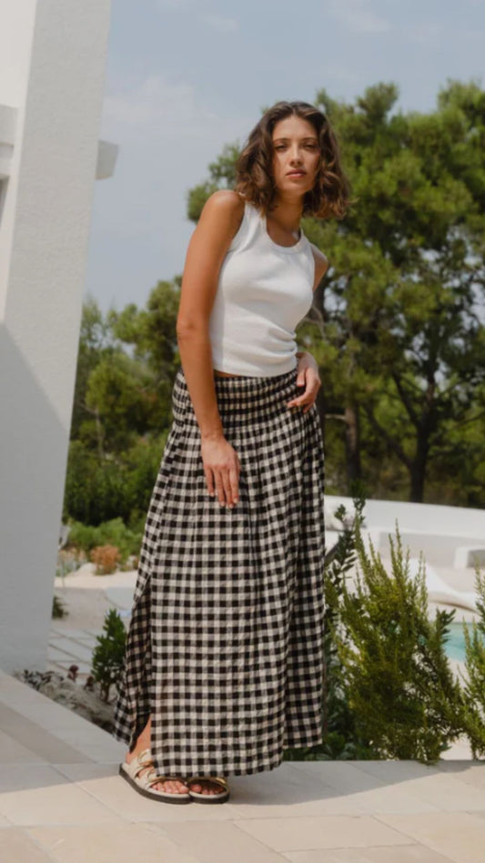 Gingham Maxi Skirt