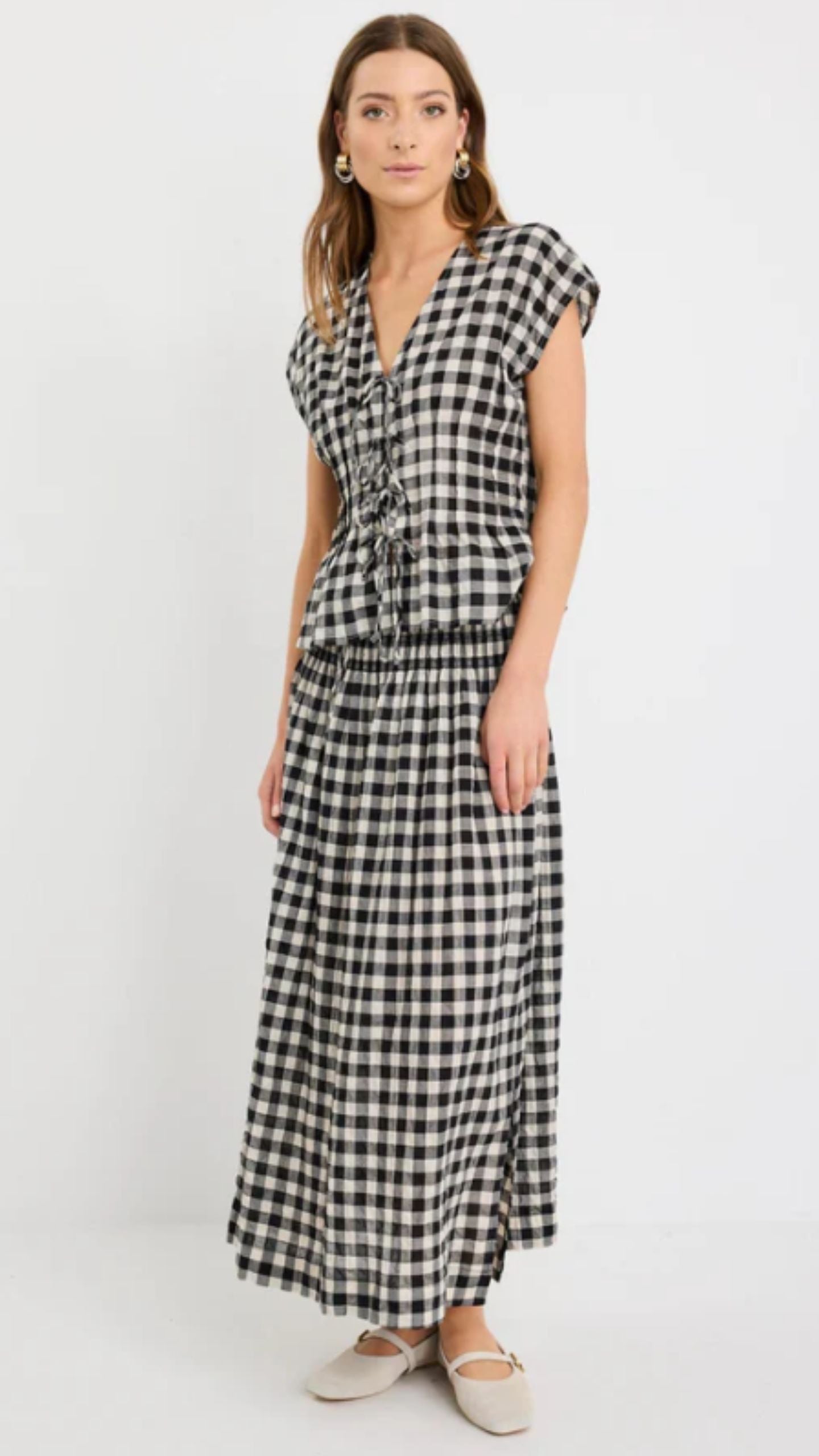 Gingham Maxi Skirt