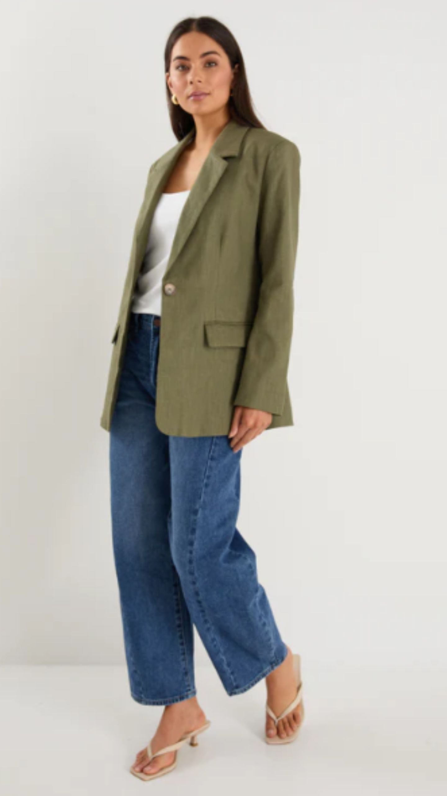 Dock Ramie Rolled Sleeve Blazer