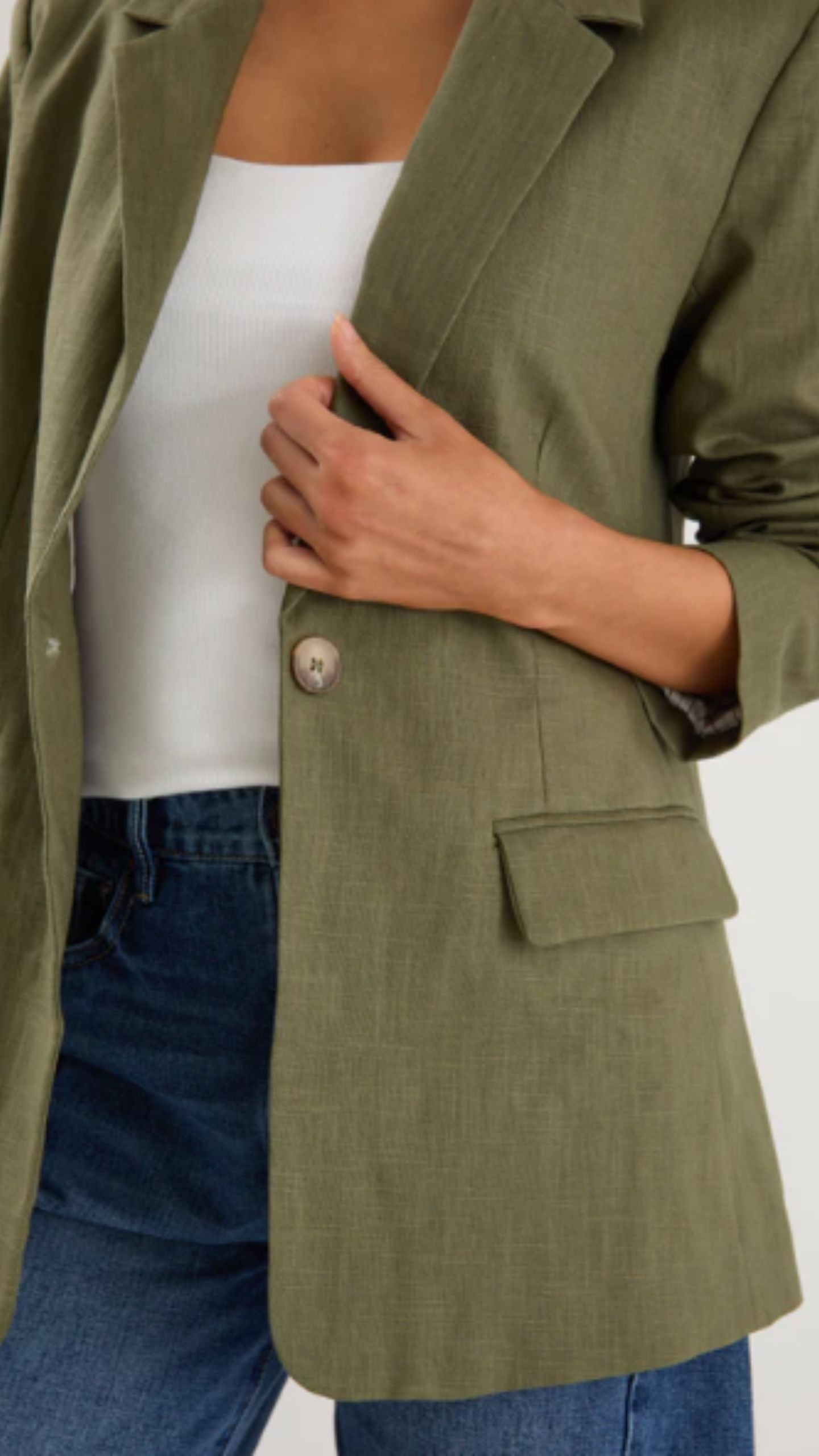 Dock Ramie Rolled Sleeve Blazer
