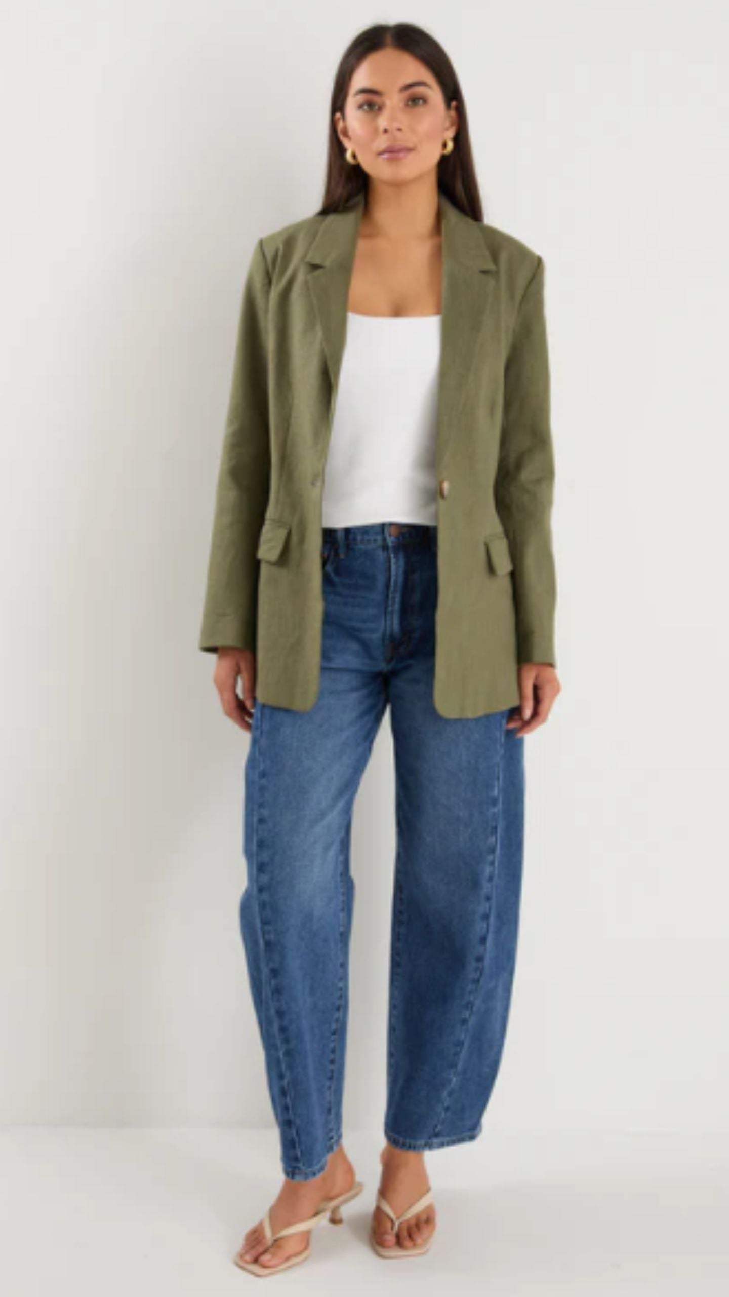 Dock Ramie Rolled Sleeve Blazer