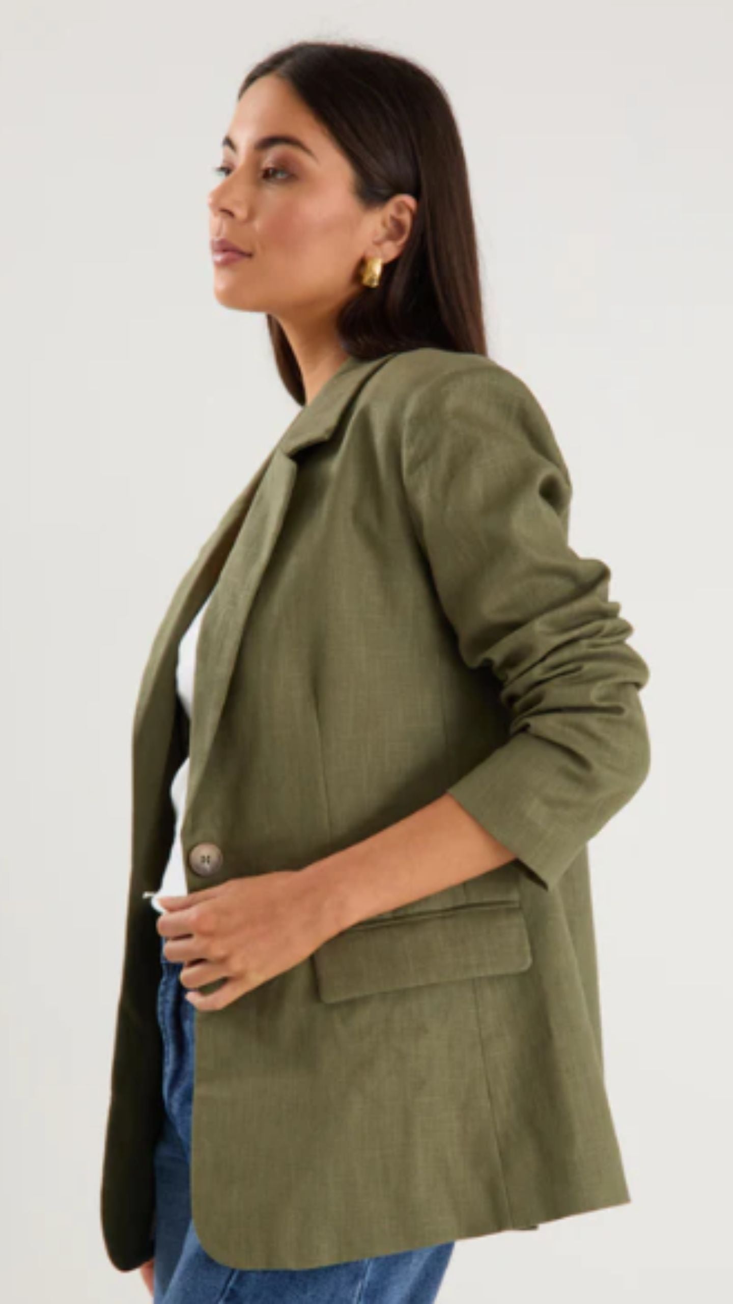 Dock Ramie Rolled Sleeve Blazer