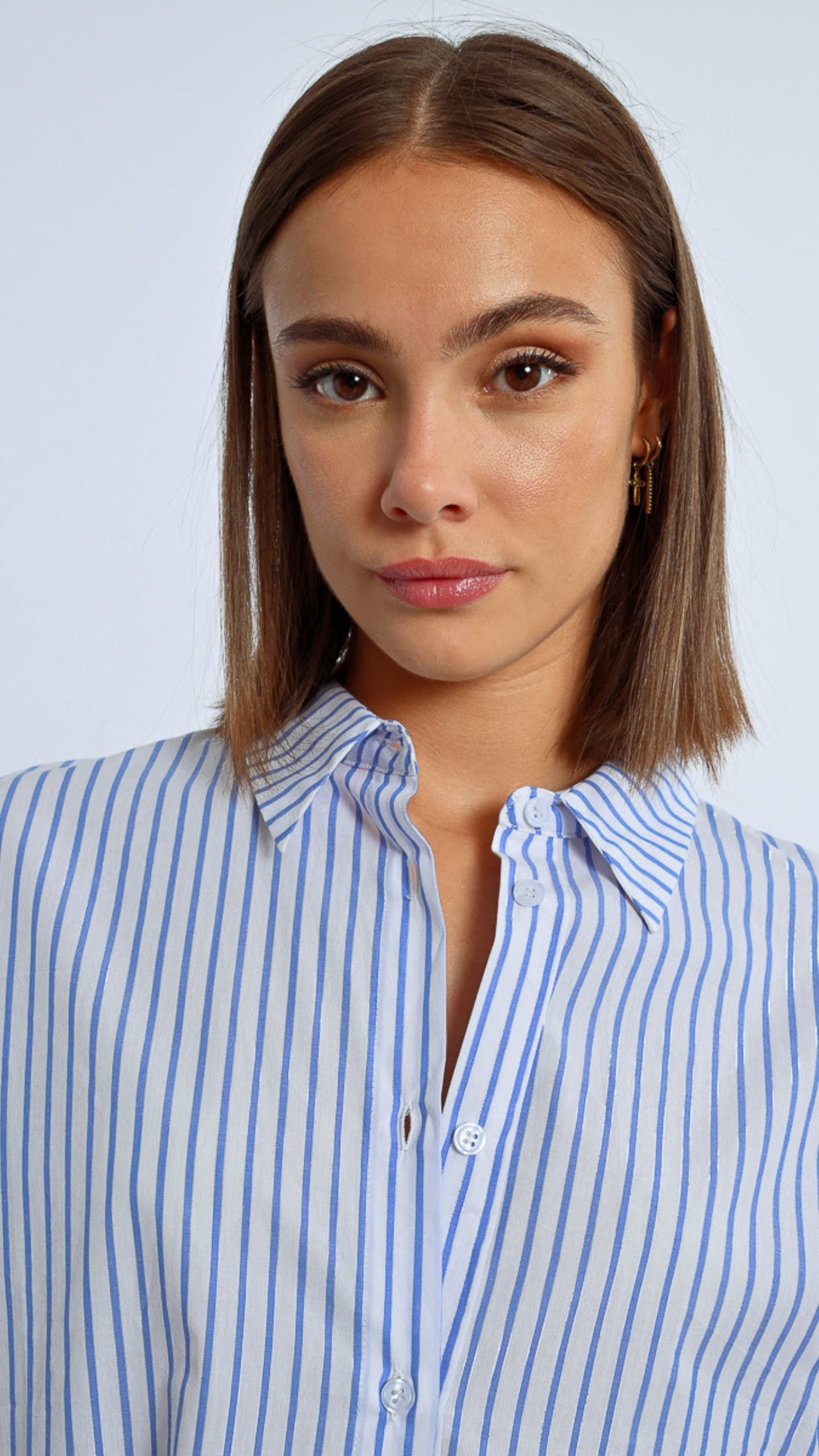 Denim and Silver Stripe Shirt