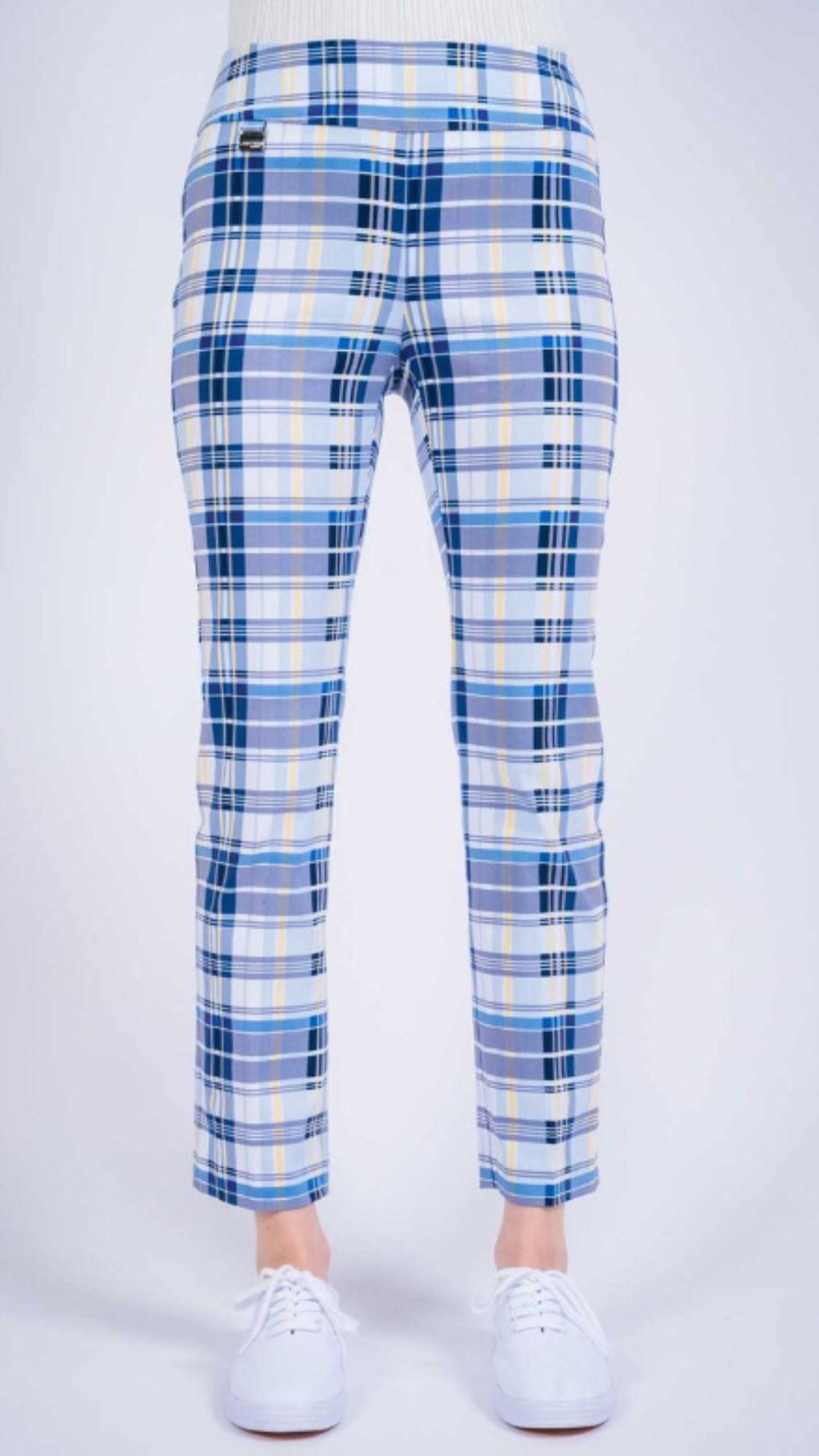 Amara Plaid Slim Ankle Trousers