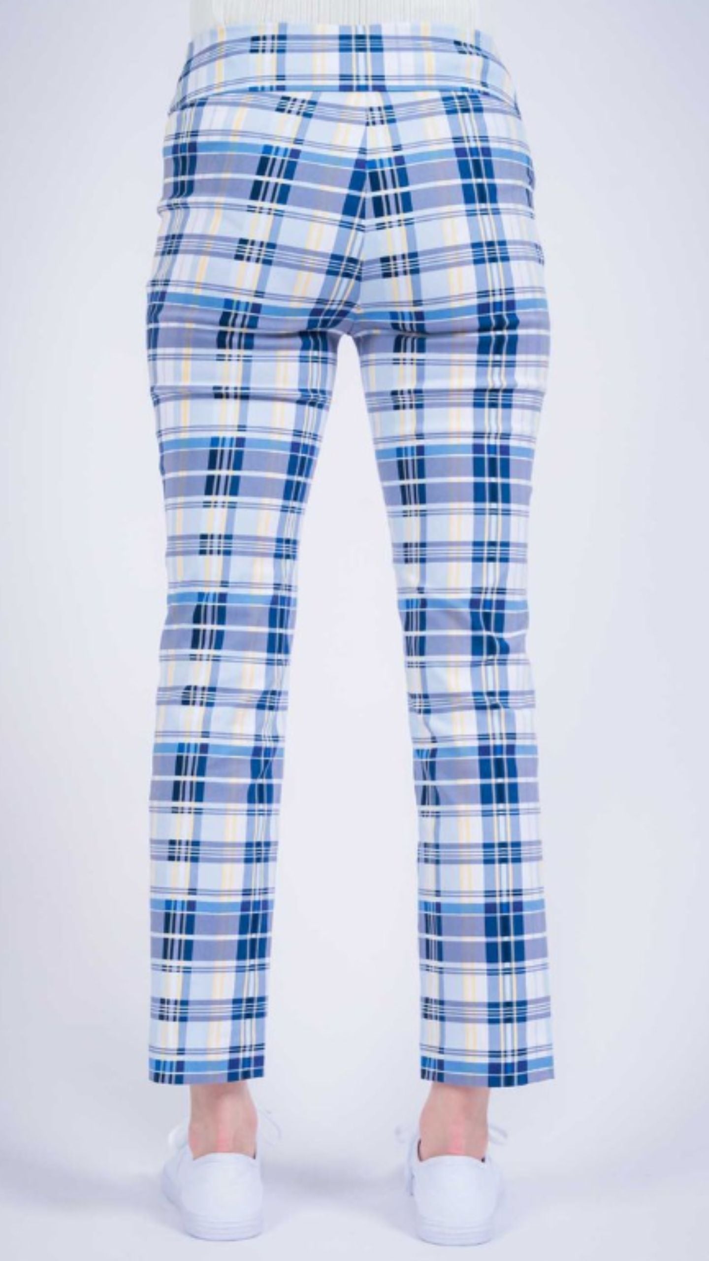 Amara Plaid Slim Ankle Trousers