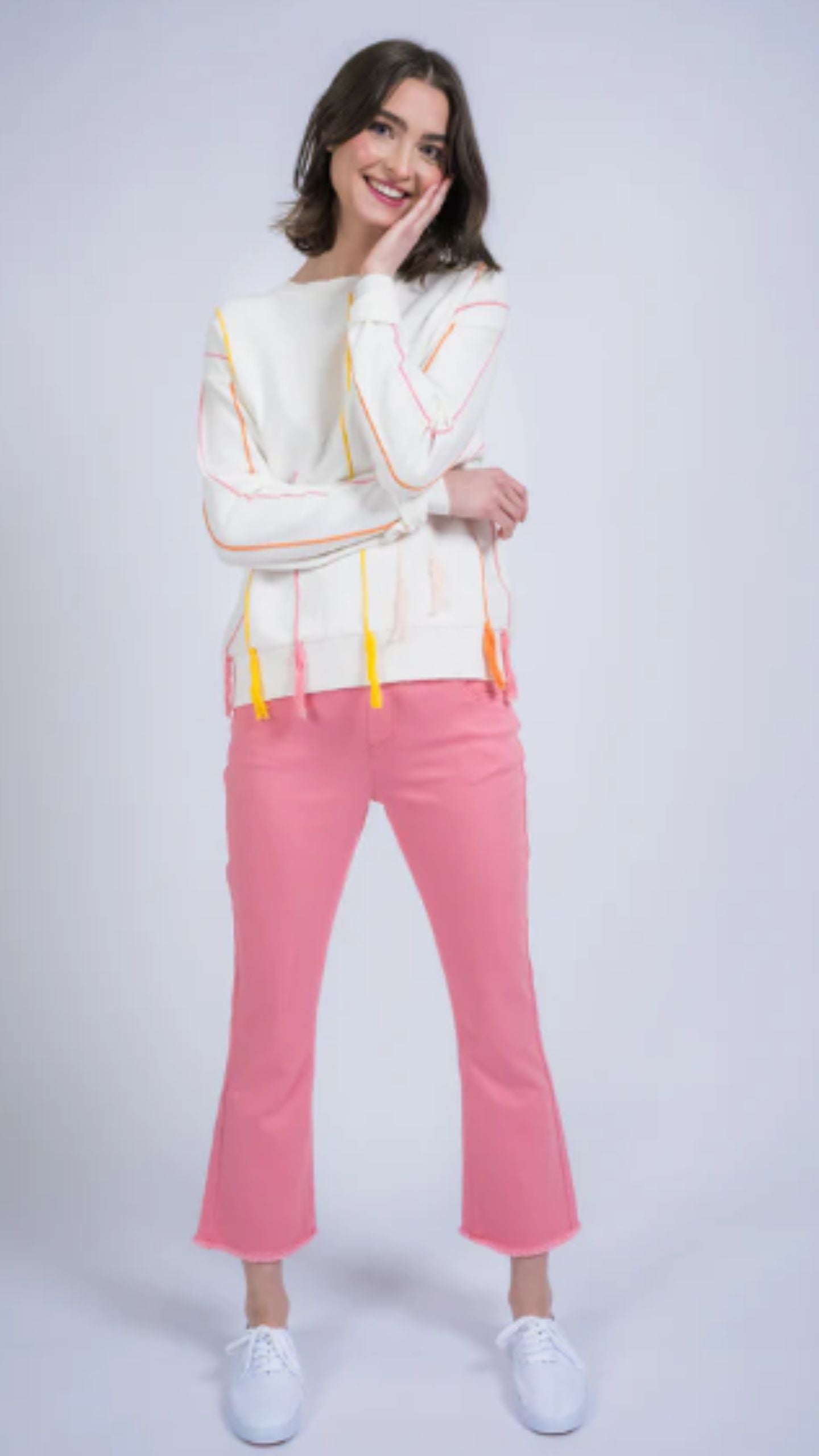 Hampton Twill Crop Flare
