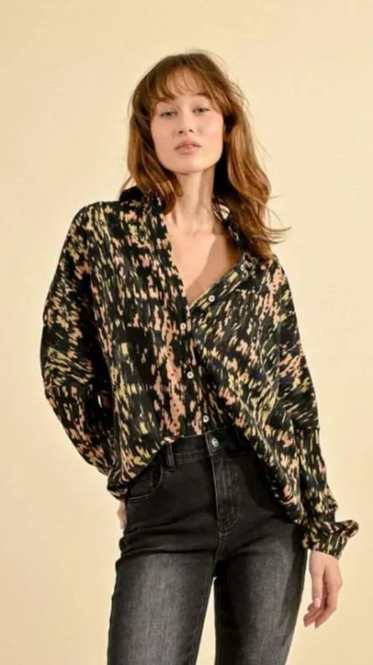 Printed Long Sleeve Blouse