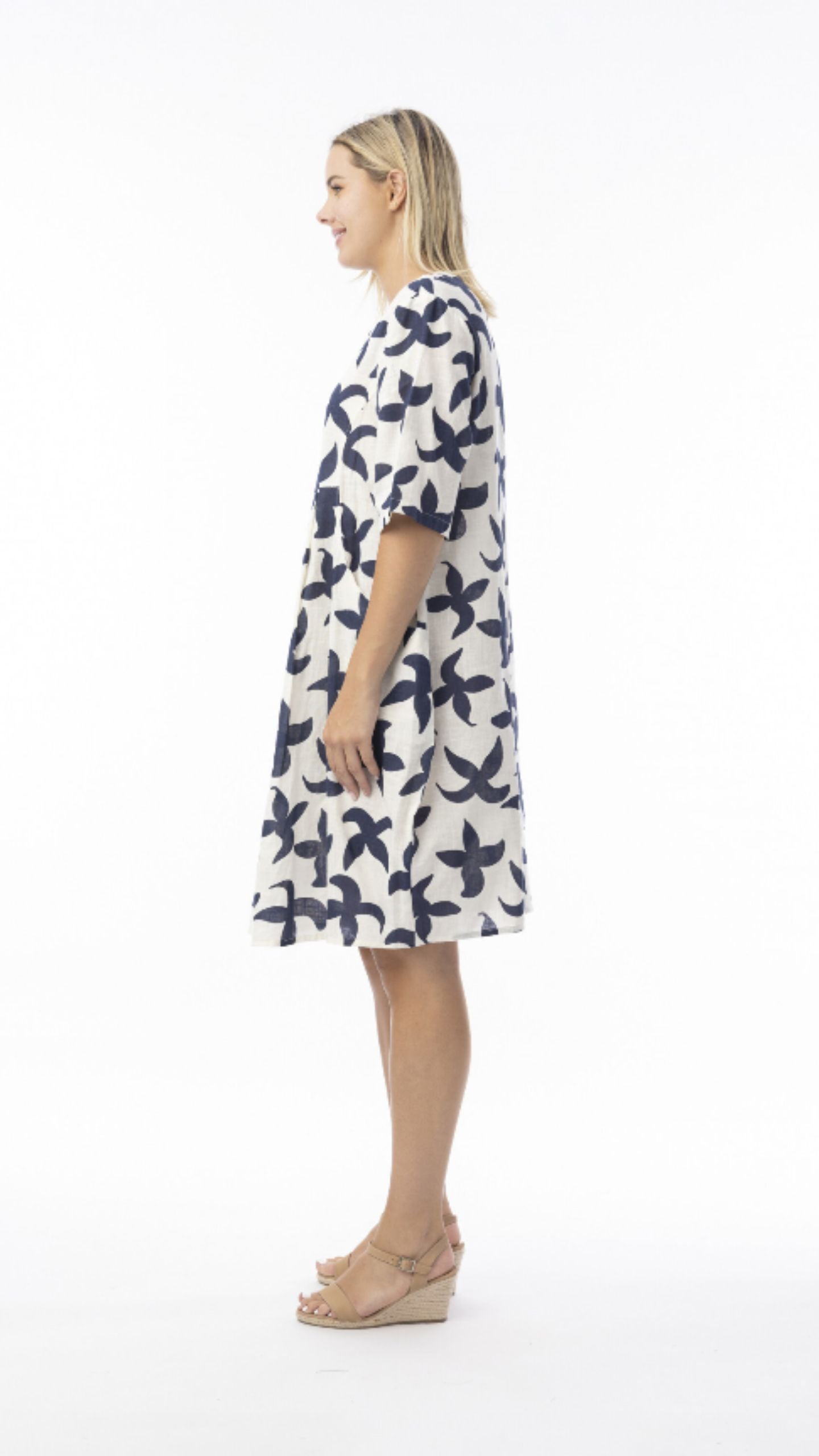 Nazca Dress Boxy Elbow Sleeve