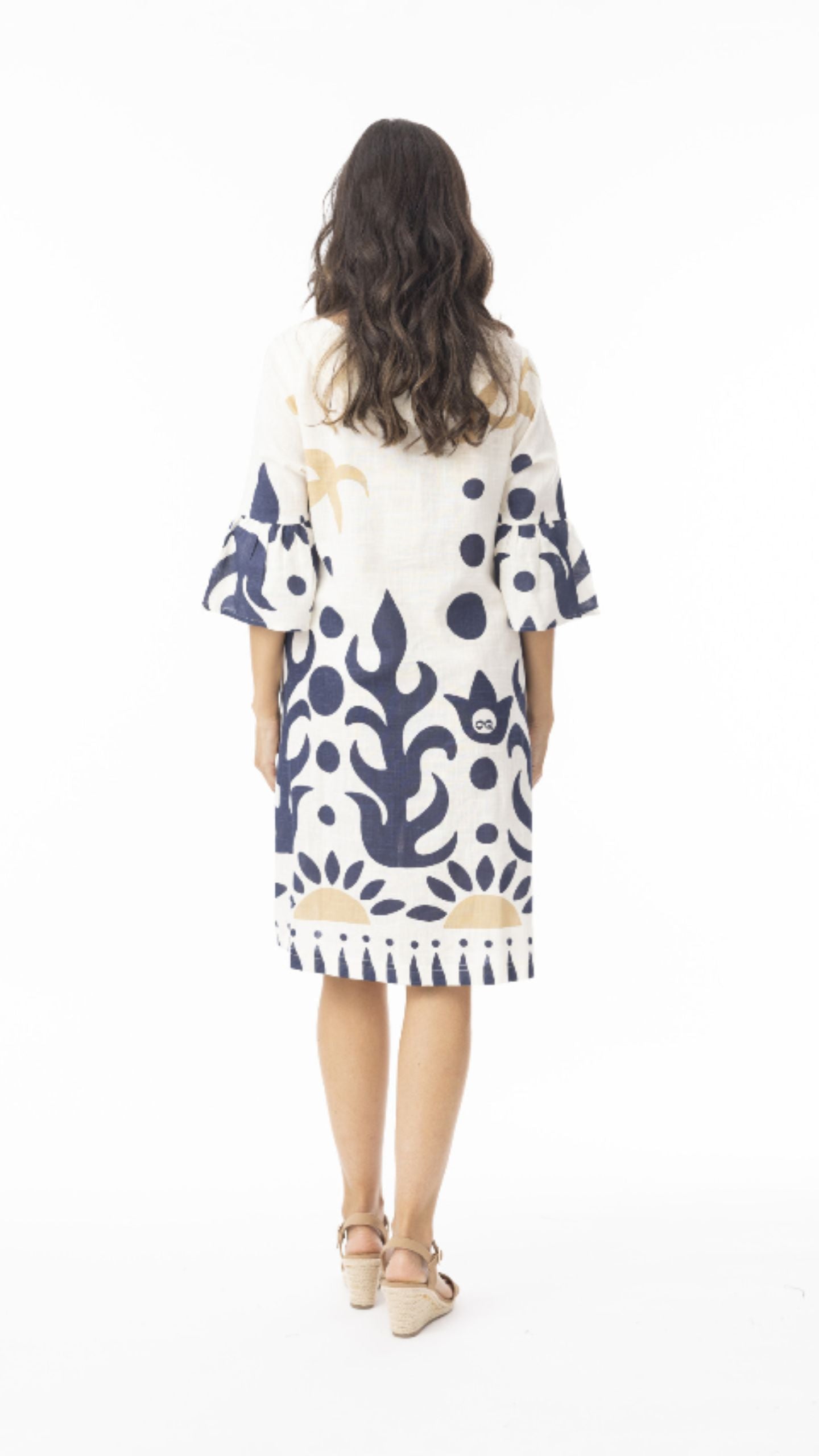 Nazca Dress Contemporary Frill Sleeve