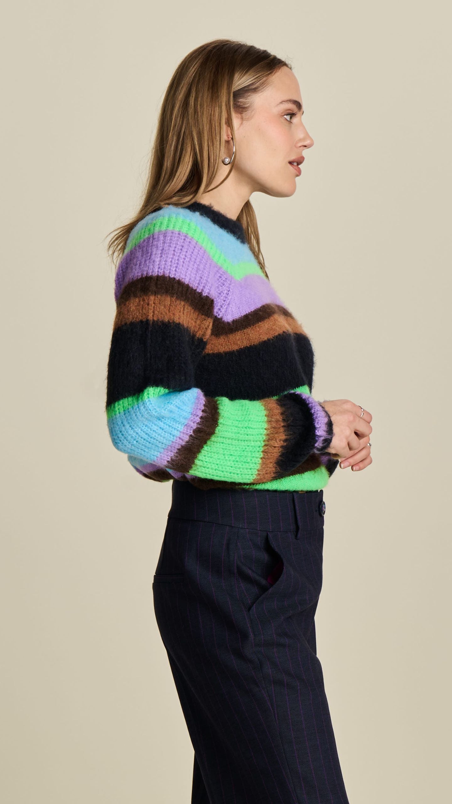 POM Pullover - Brushed Stripes