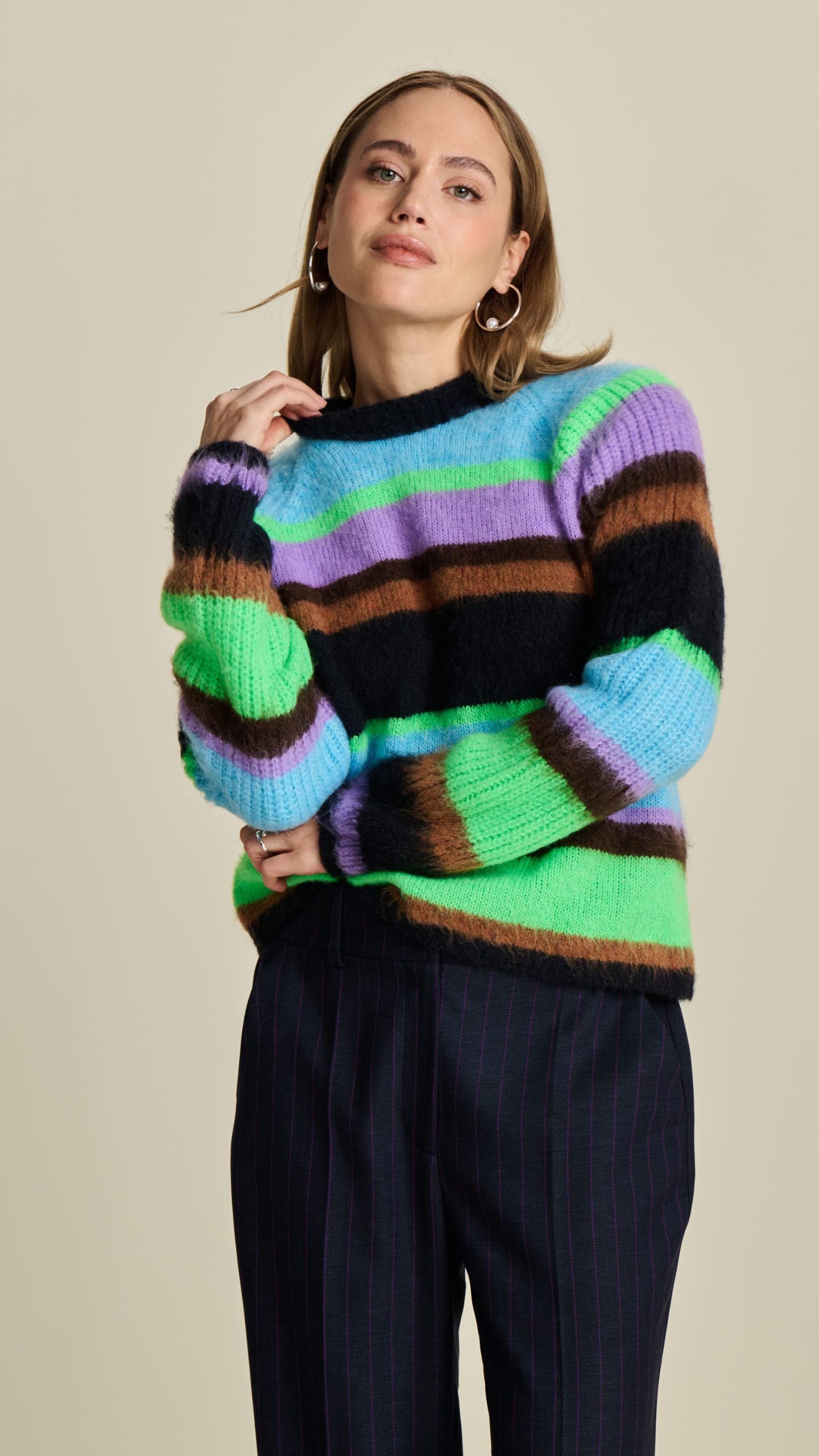 POM Pullover - Brushed Stripes