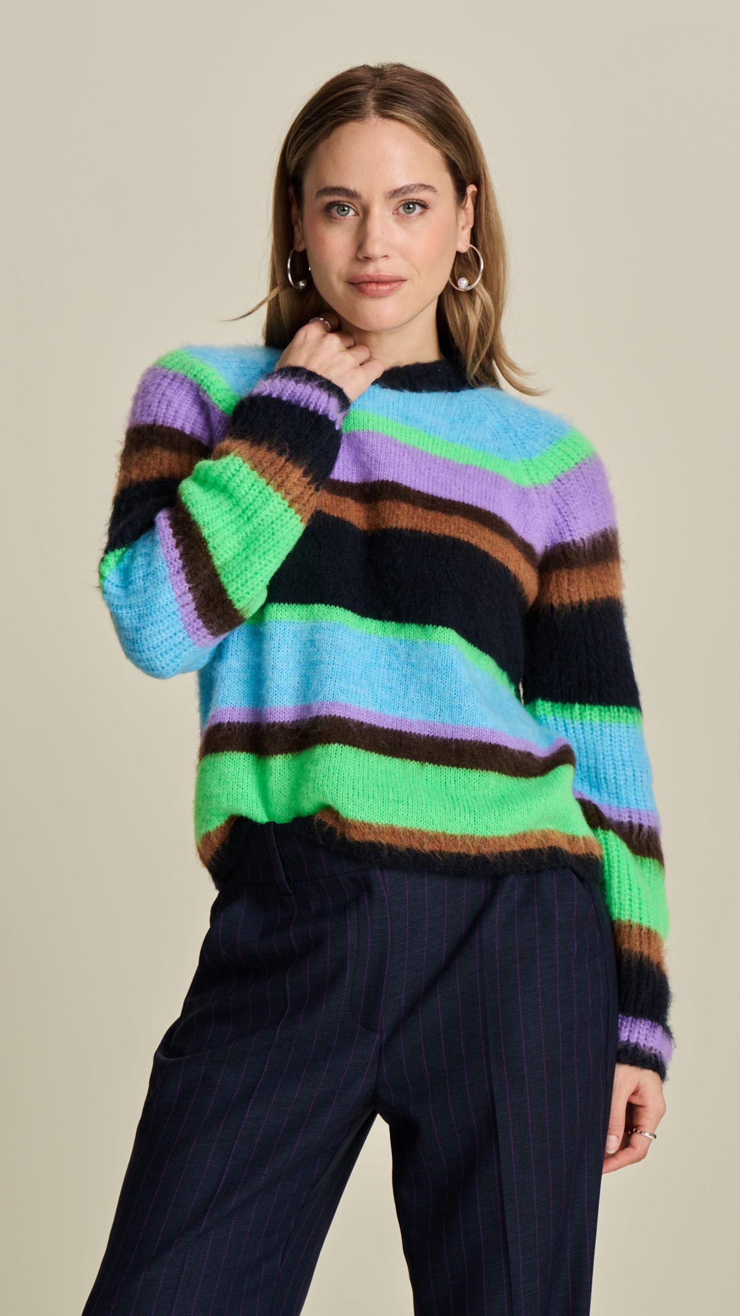 POM Pullover - Brushed Stripes