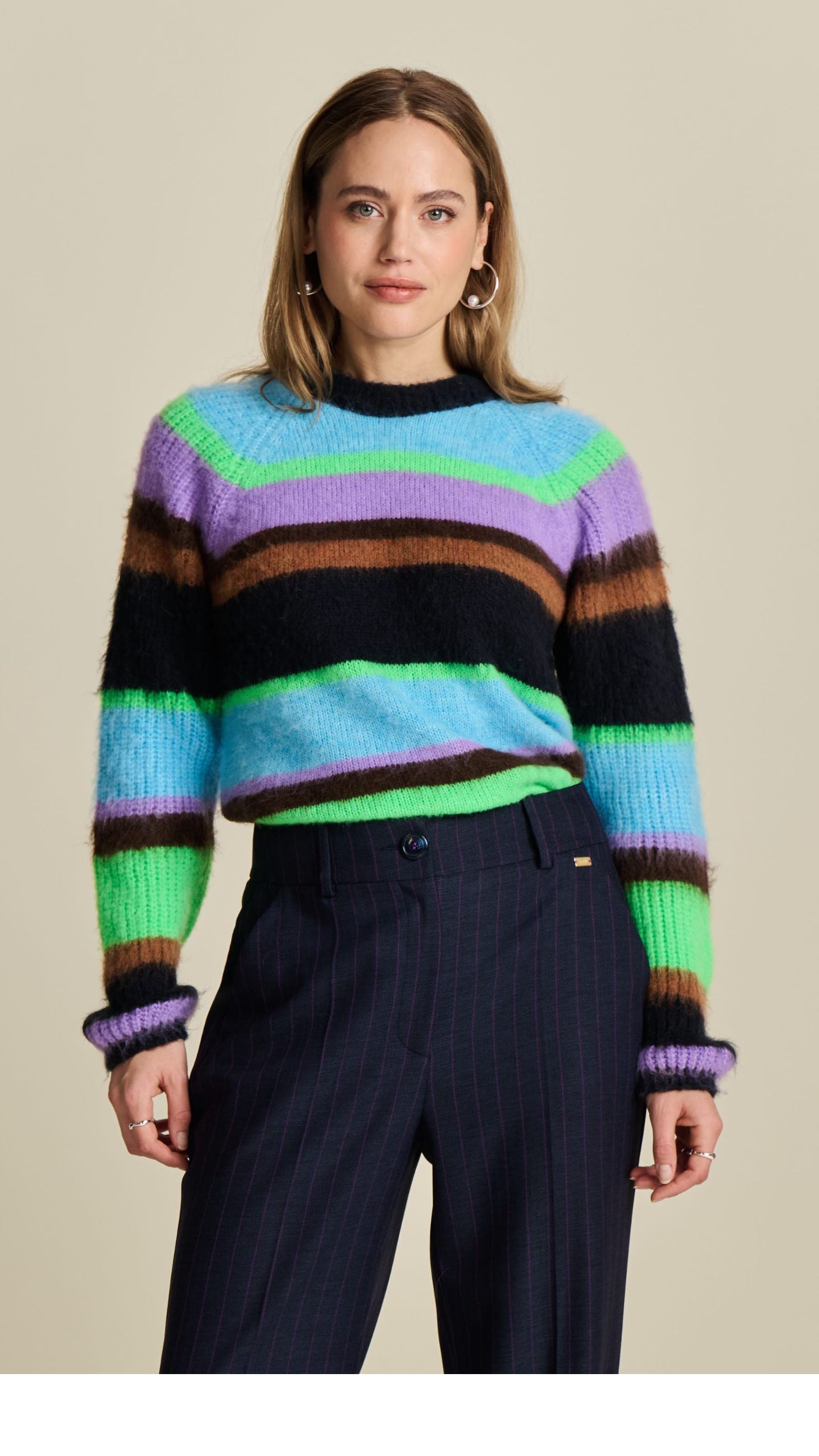 POM Pullover - Brushed Stripes