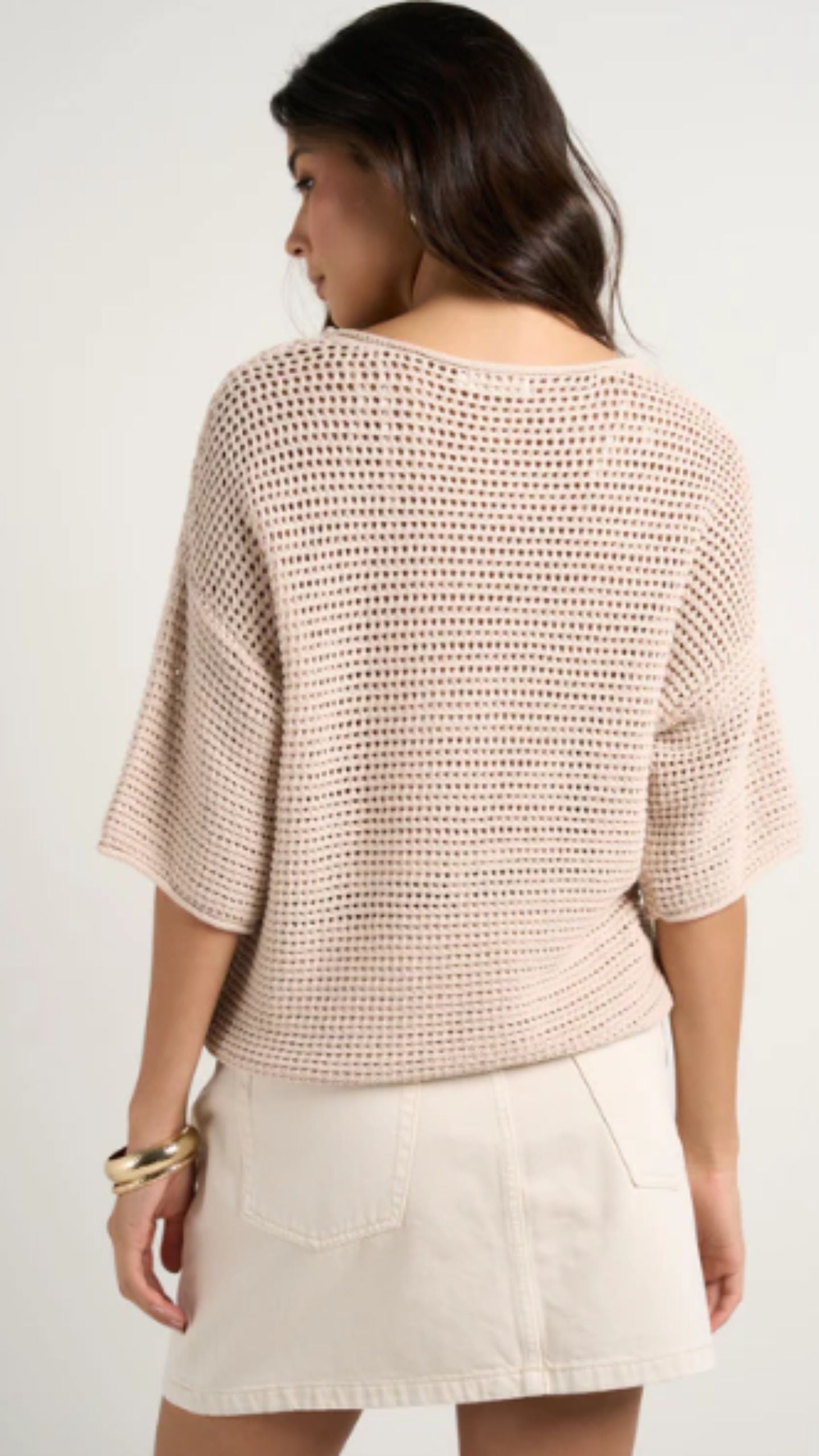Sunrise String SS Crochet Knit Top