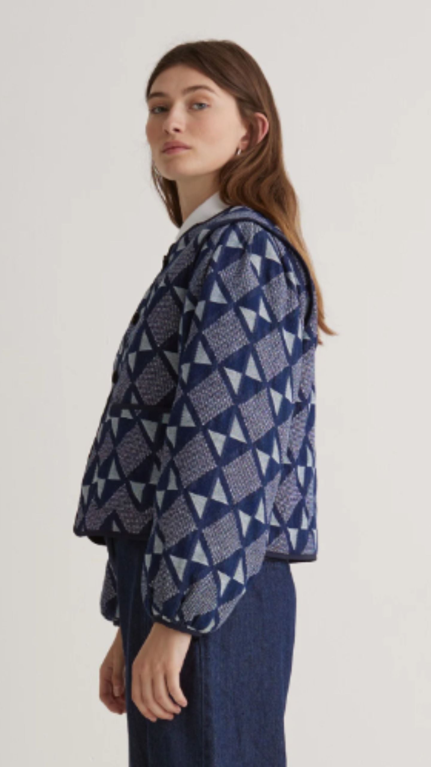Cotton Jacquard Short Jacket