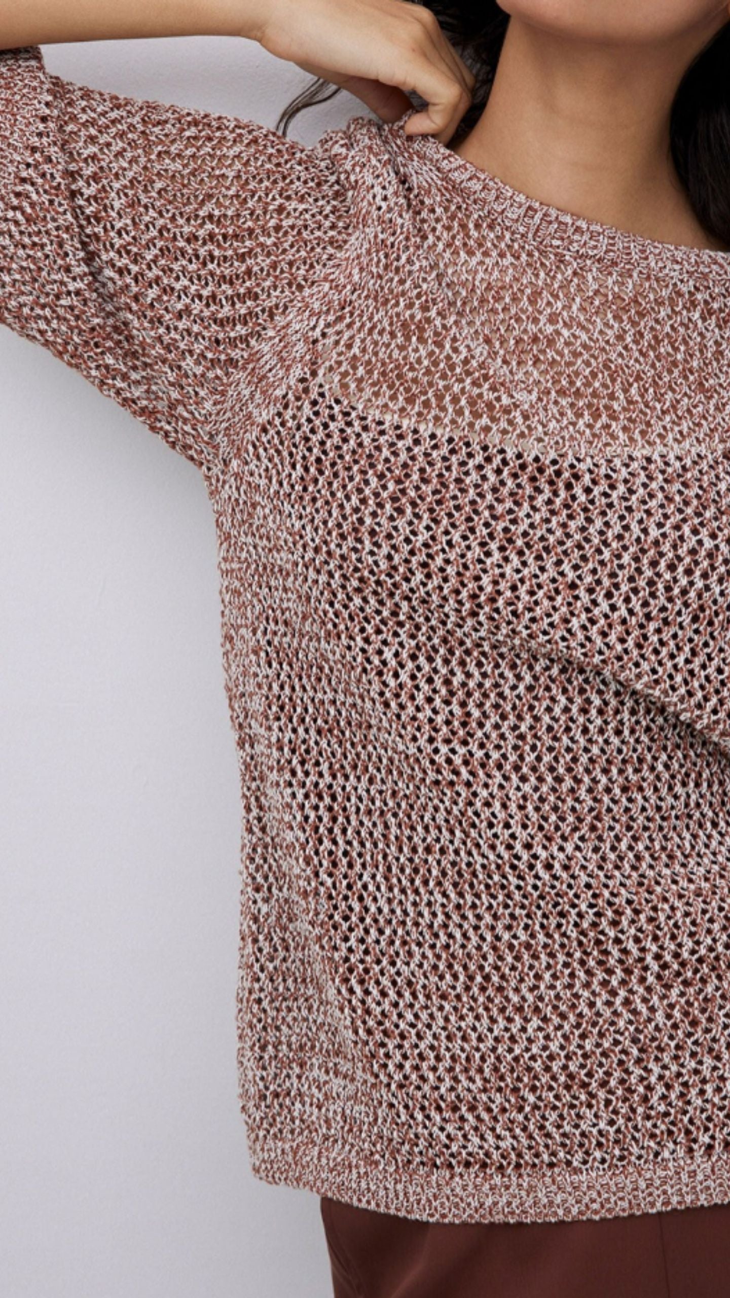 Terracotta Openwork Jumper