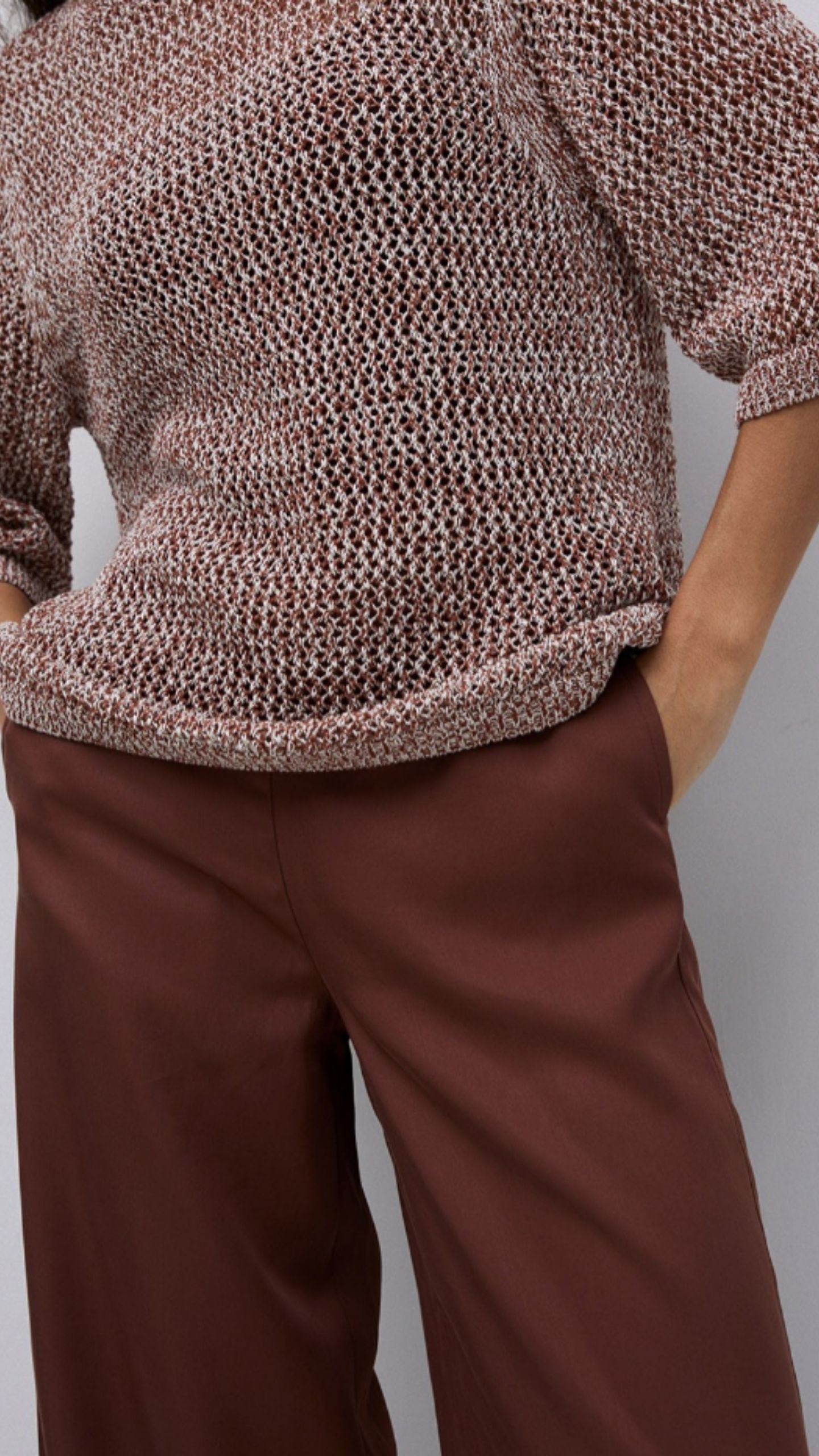 Terracotta Openwork Jumper
