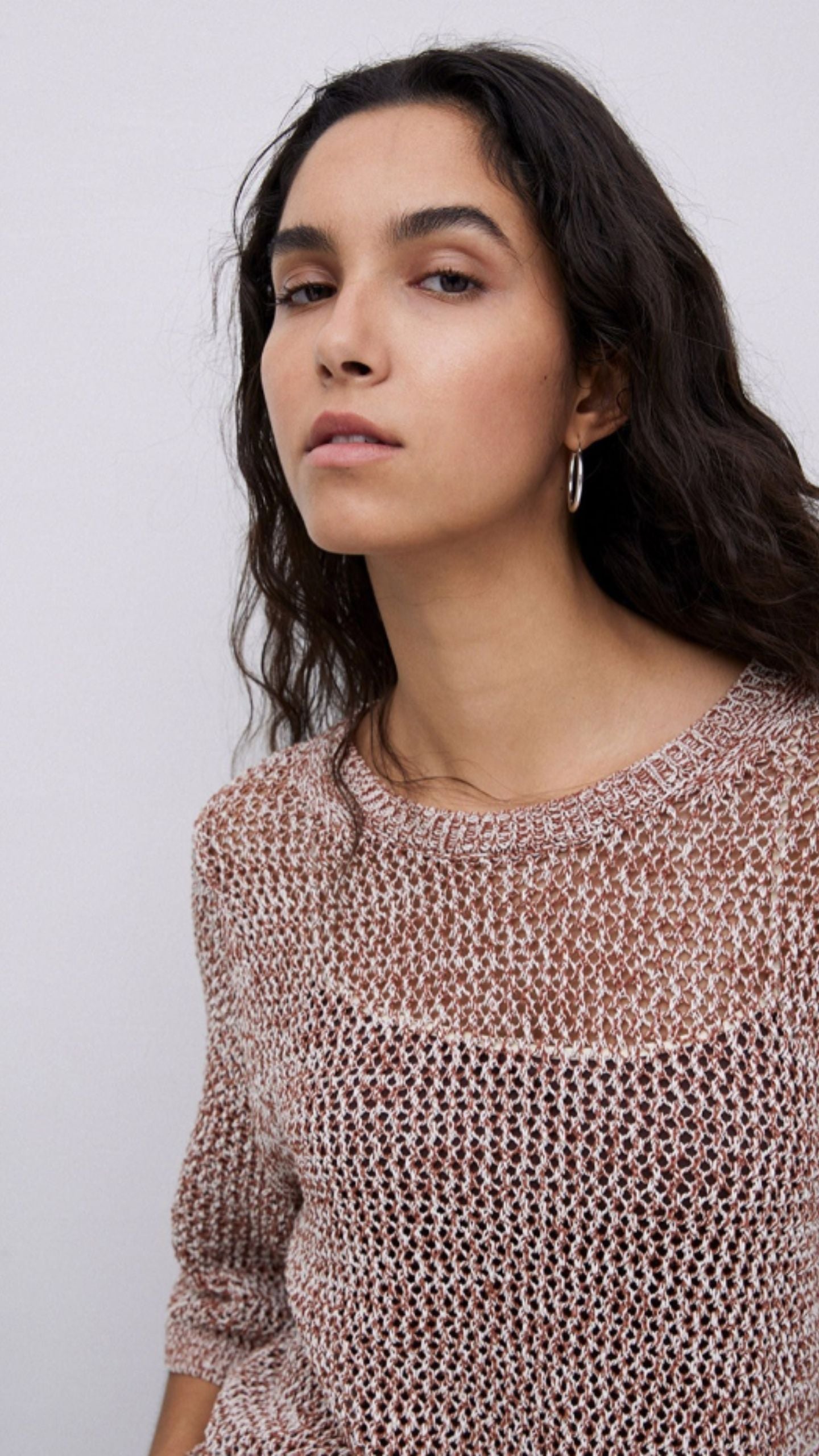 Terracotta Openwork Jumper