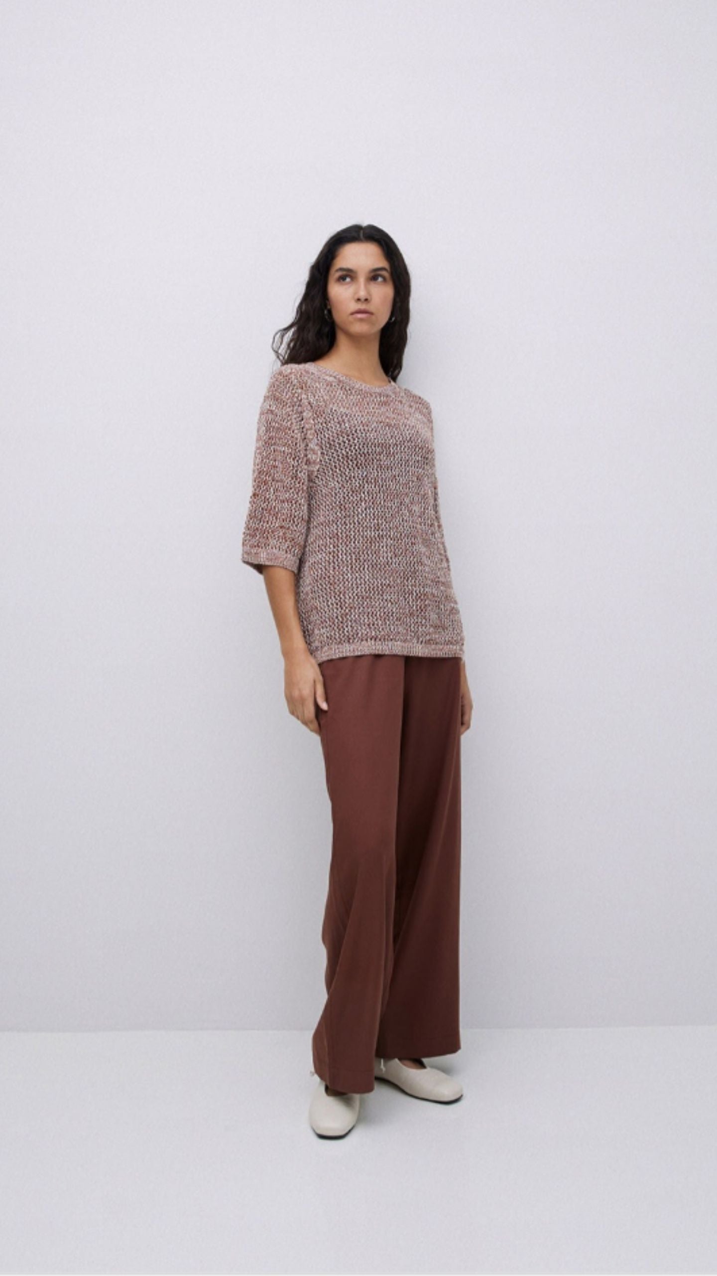 Terracotta Openwork Jumper
