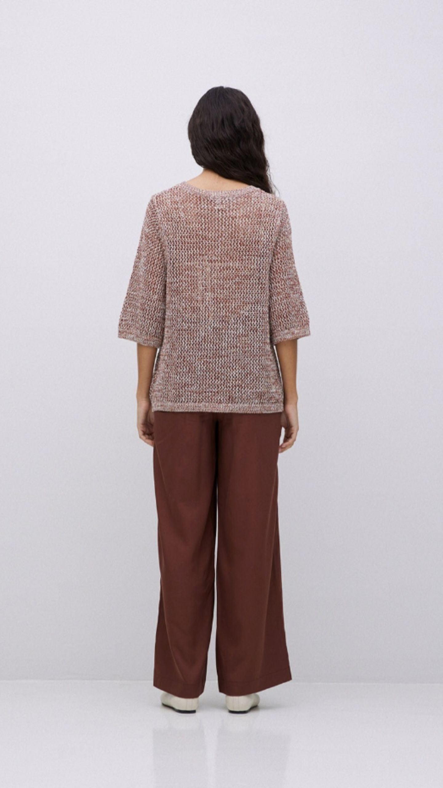Terracotta Openwork Jumper
