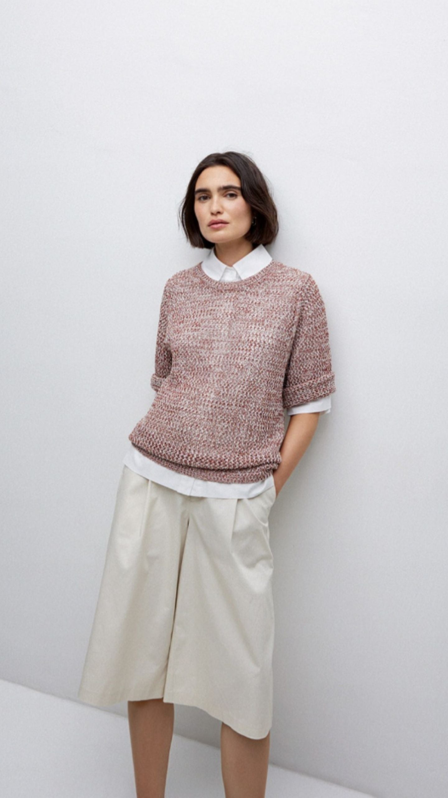 Terracotta Openwork Jumper