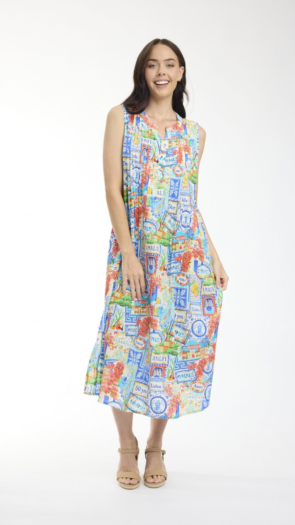 50 Years Travel Dress Maxi Pleated