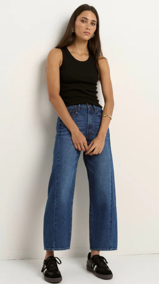 Varsity Forward Seam Barrel Jeans
