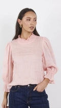 Occasion Shirred Neck Short Sleeve Top