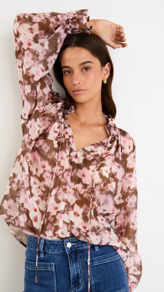 Odyssey Shirred Neck L/S Top