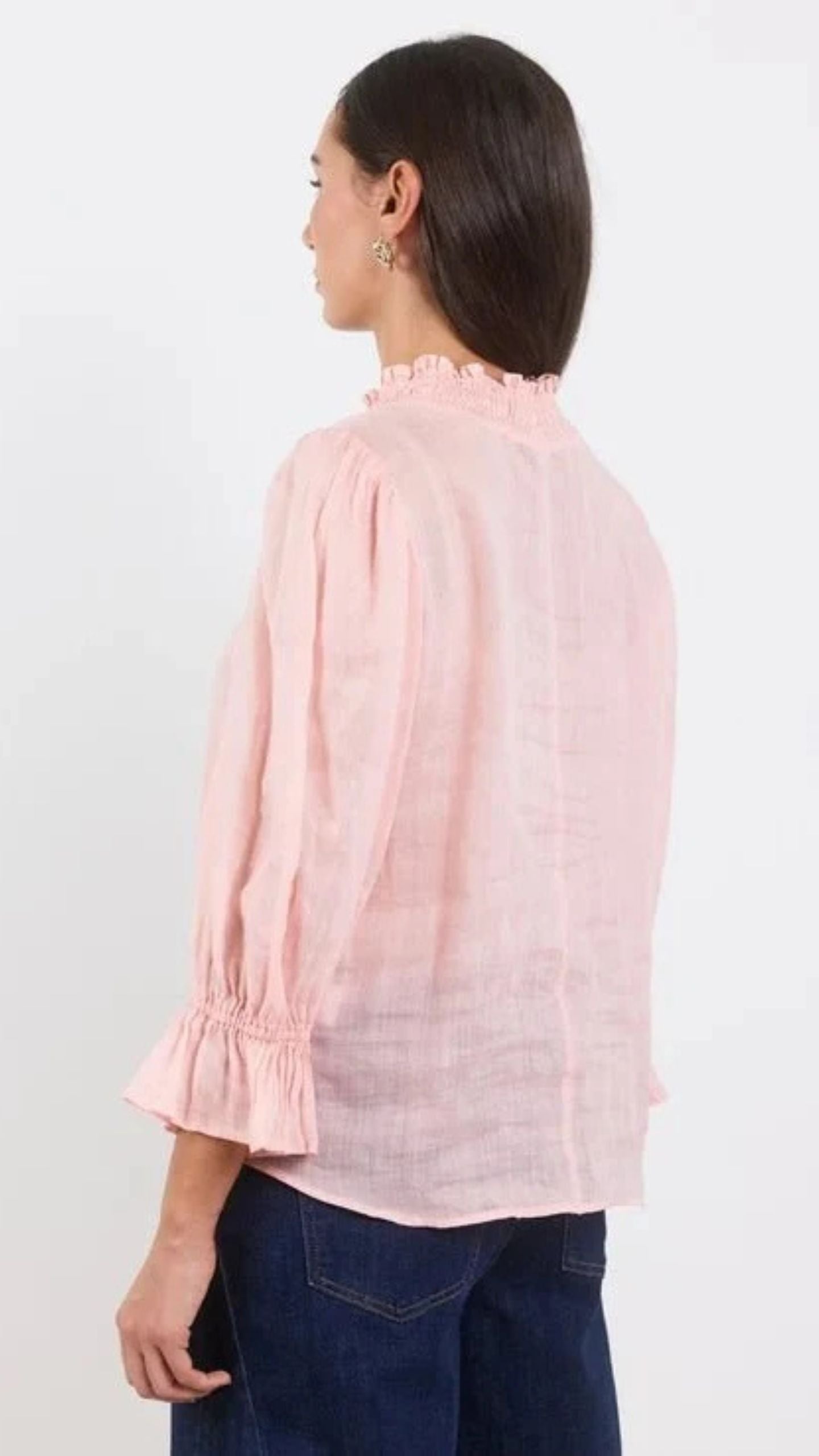 Occasion Shirred Neck Short Sleeve Top