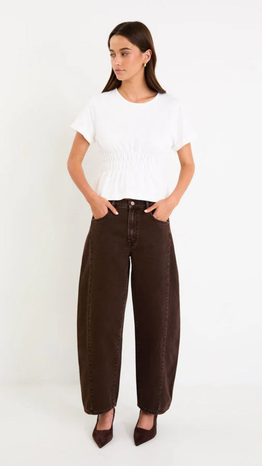 Varsity Forward Seam Barrel Jeans