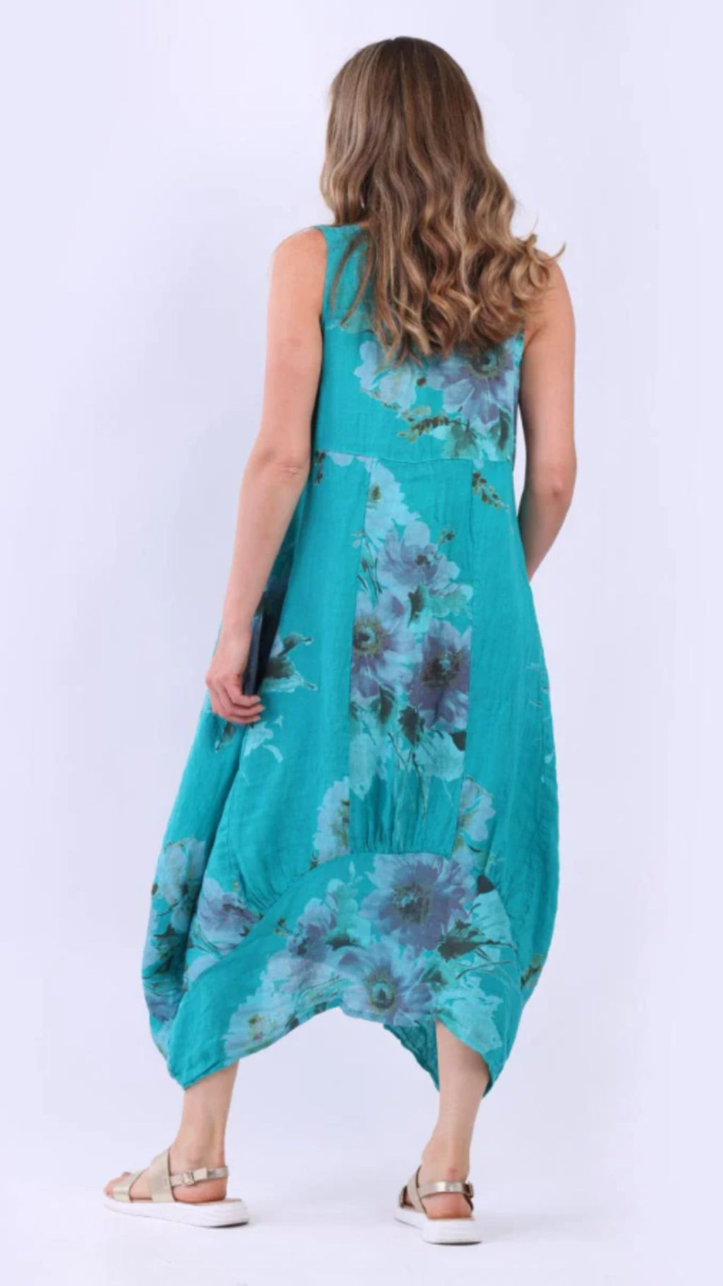 Gabriella Hibiscus Linen Dress
