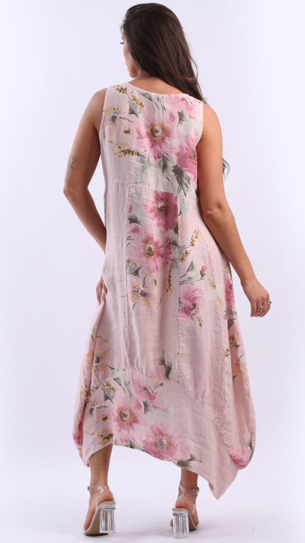 Gabriella Hibiscus Linen Dress