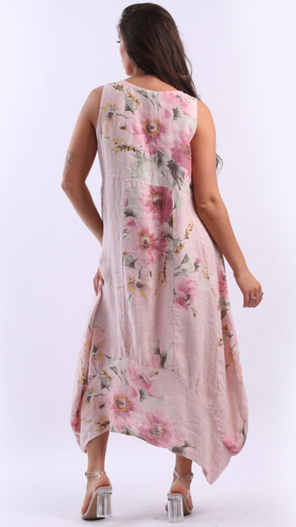 Gabriella Hibiscus Linen Dress
