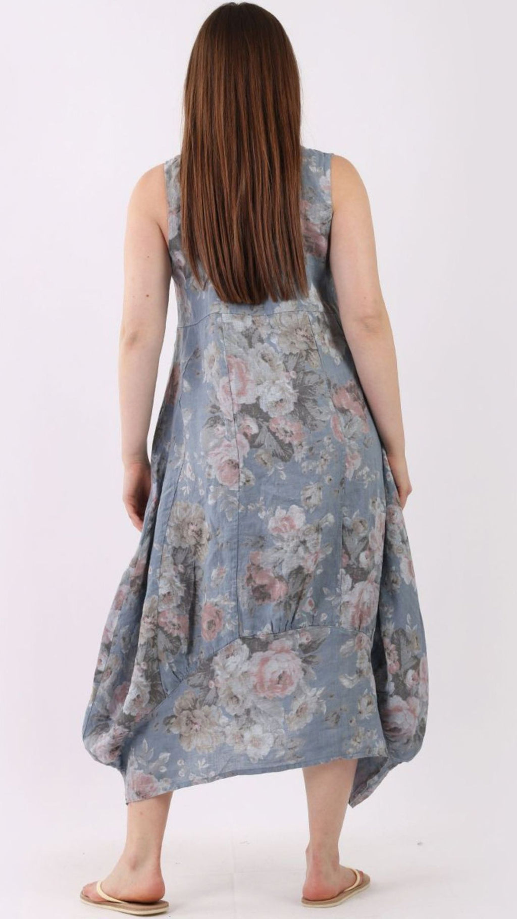 Gabriella Hibiscus Linen Dress