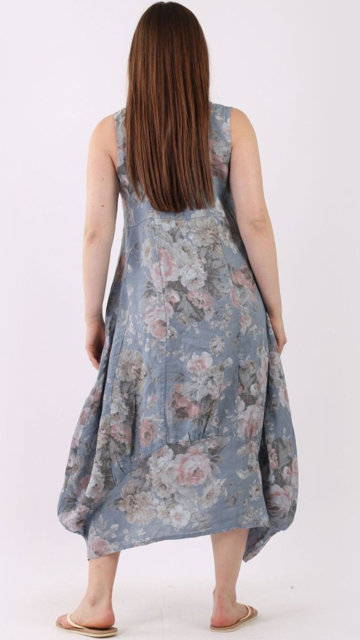 Gabriella Hibiscus Linen Dress