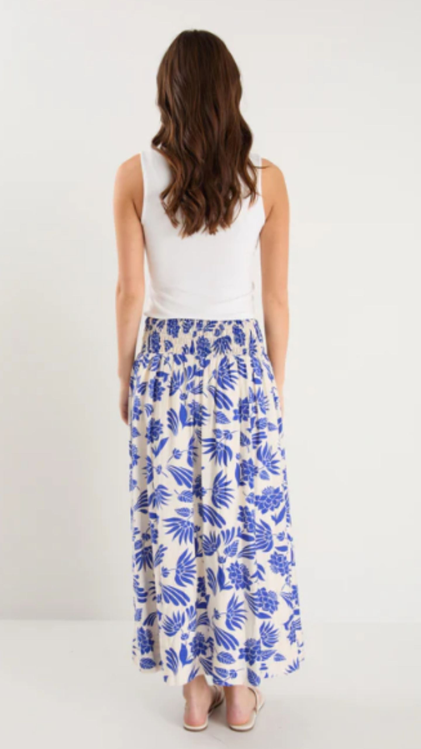 Lotus Shirred Waist Maxi Skirt