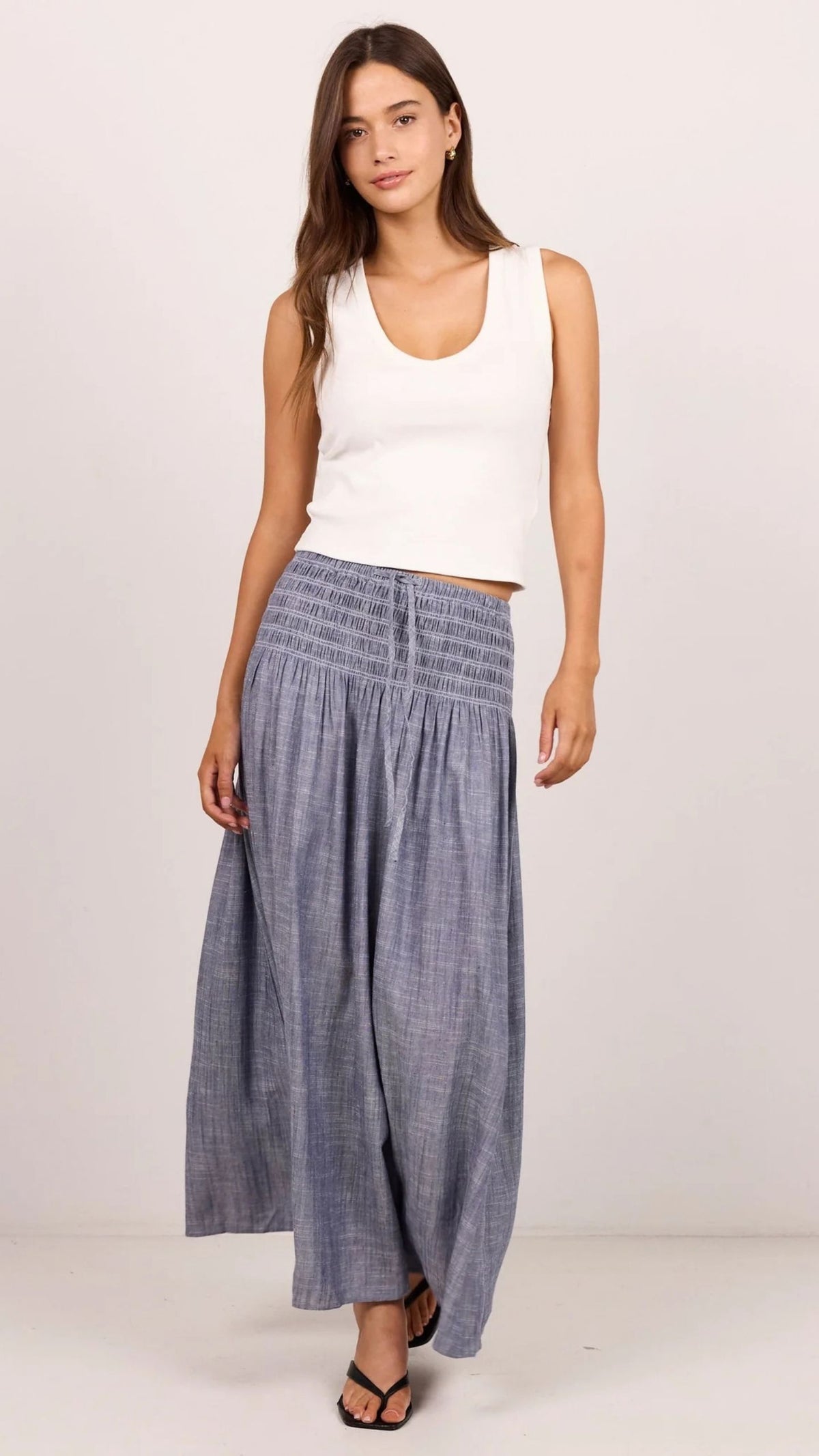 Byron Shirred Waist Maxi Skirt