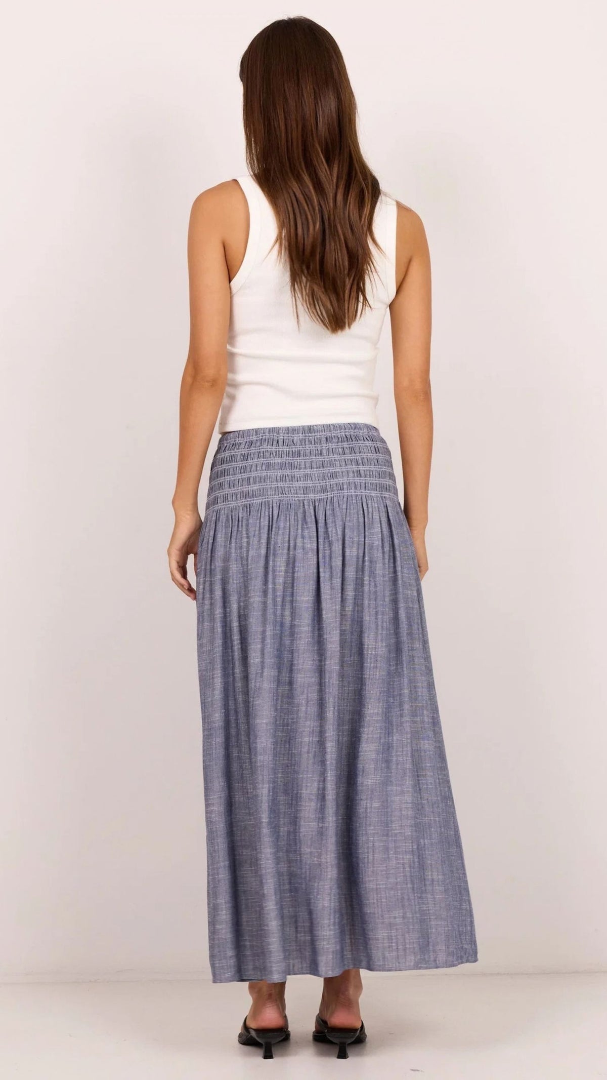 Byron Shirred Waist Maxi Skirt