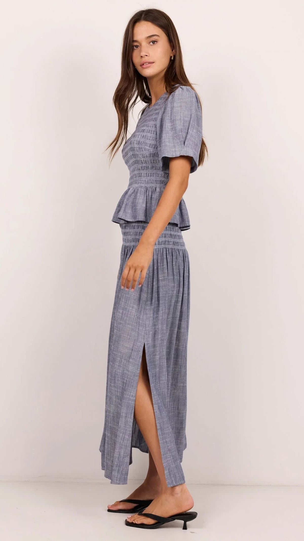 Byron Shirred Waist Maxi Skirt