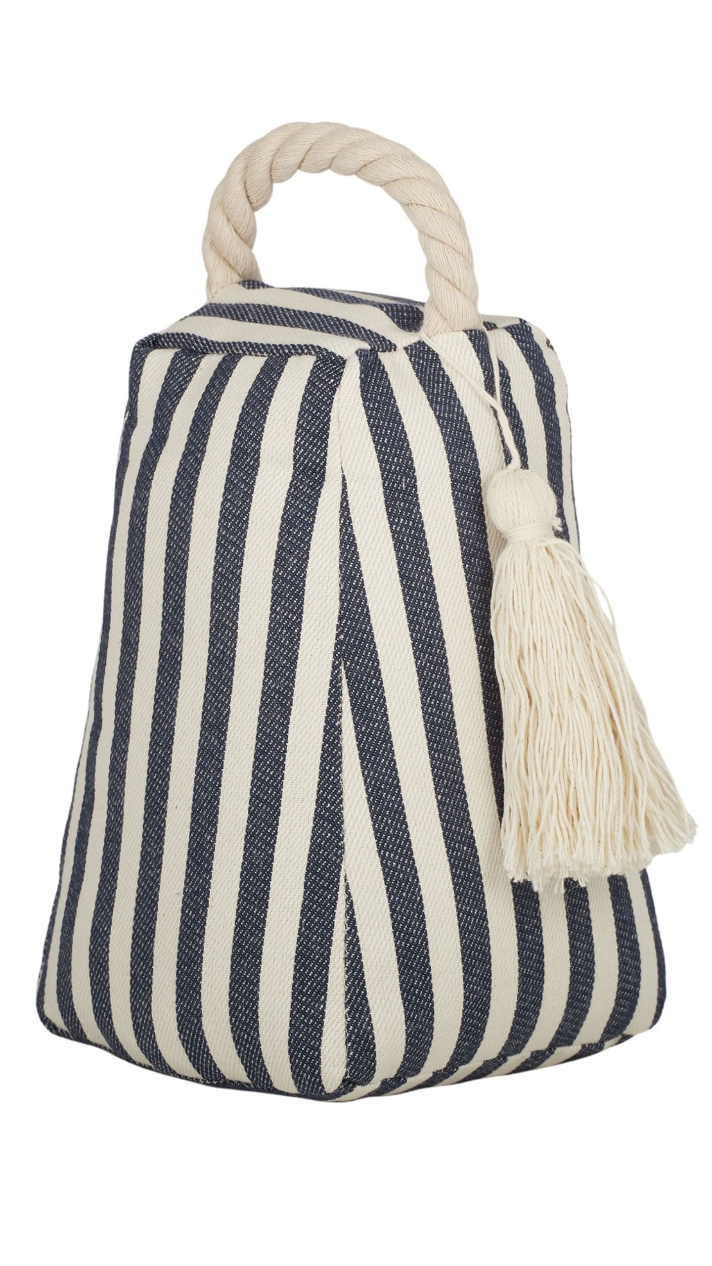 Navy Royale Strip Door Stop 13x13x21cm