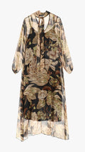 Tie Neck Long Dress