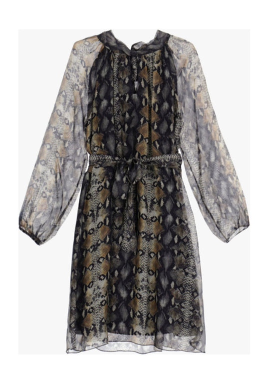 Reptile print  shift dress