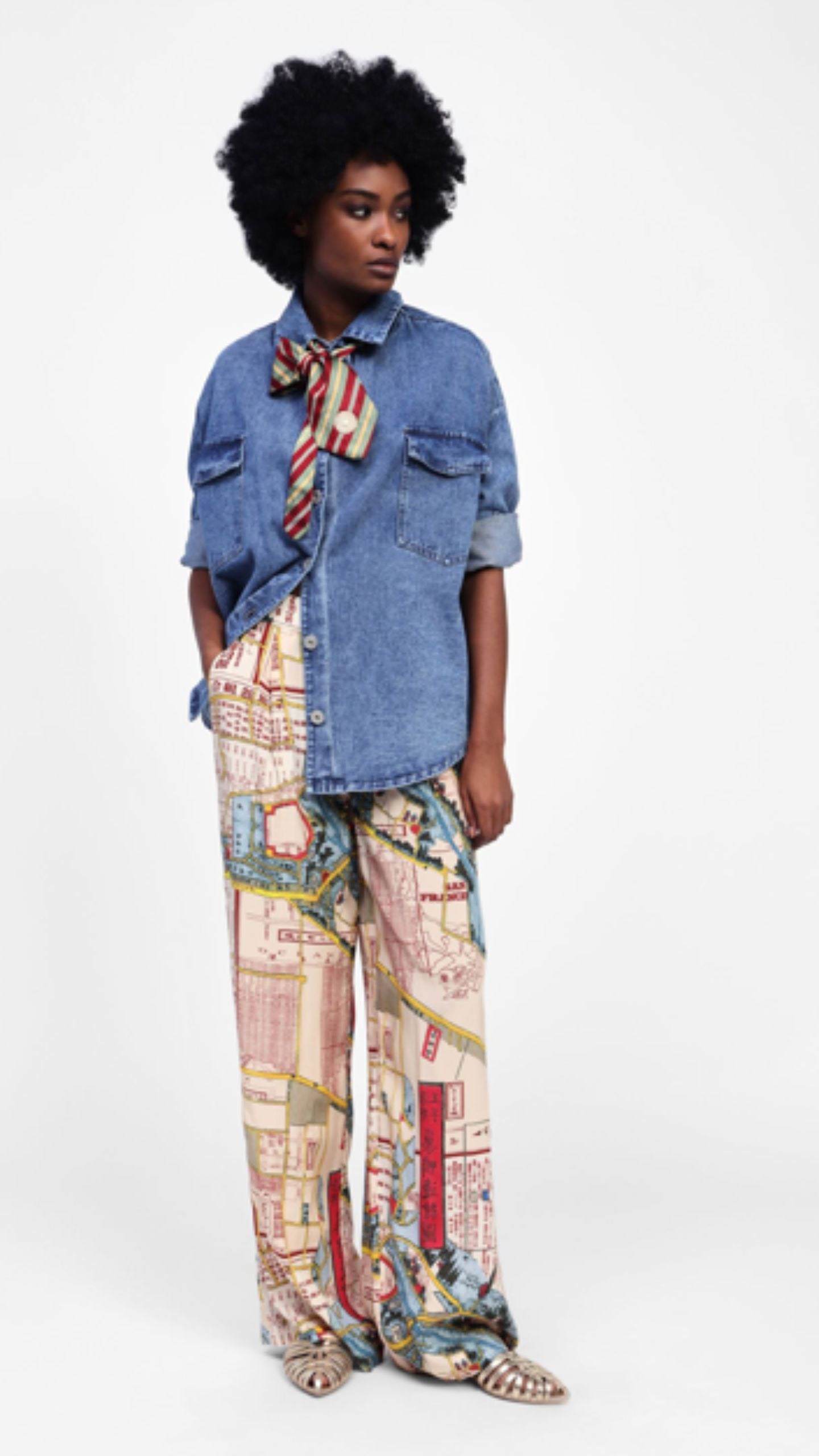 Japanese Map Print Pant