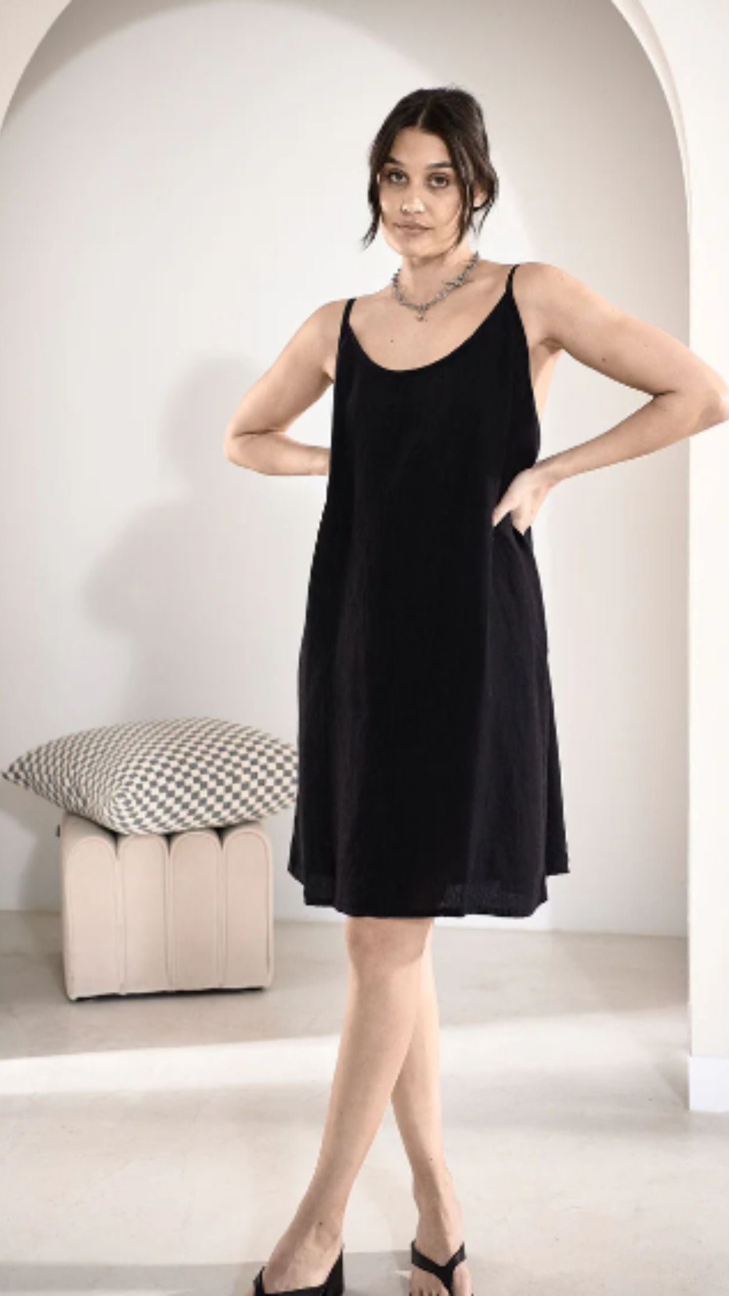Fundamental Linen Slip Dress