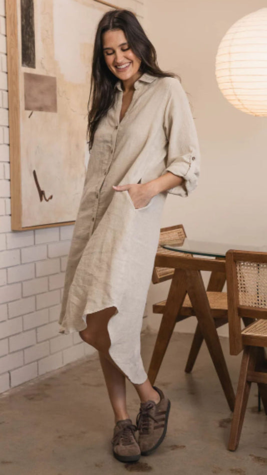 Fundamental Linen Shirt Dress