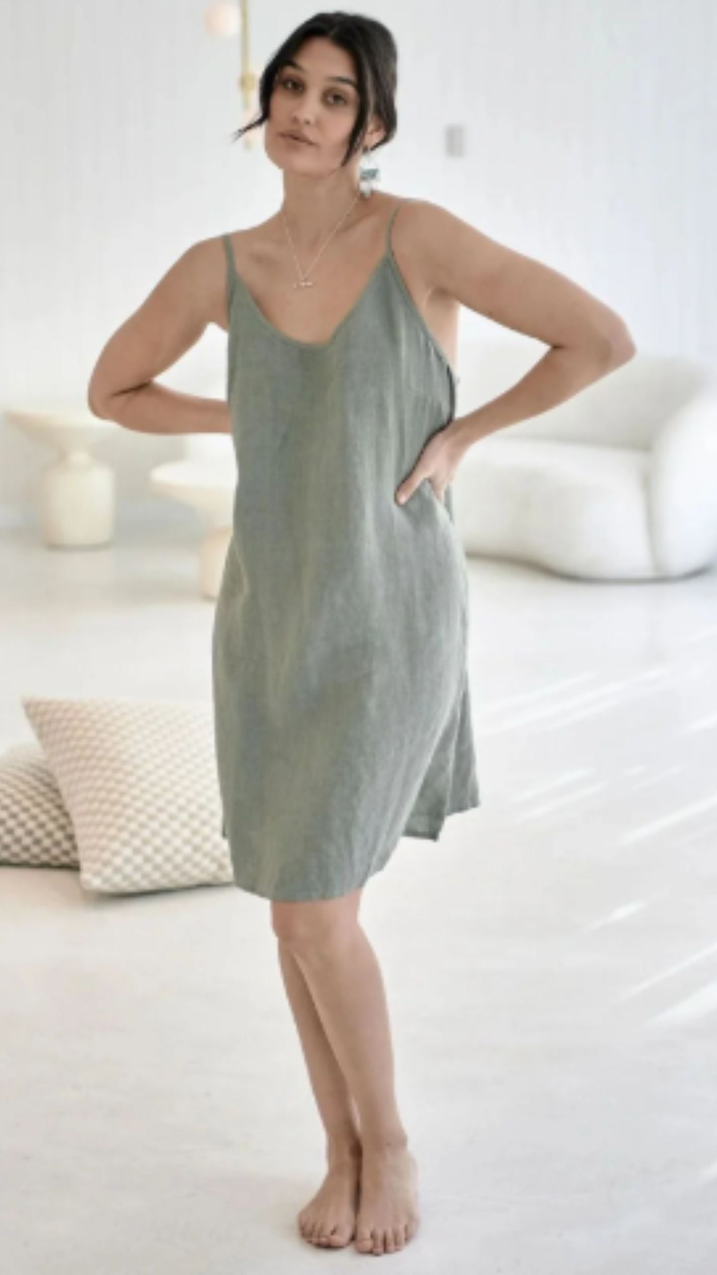 Fundamental Linen Slip Dress